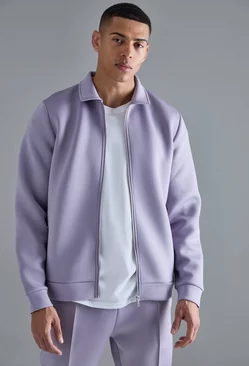 Purple Bonded Scuba Harrington Jacket