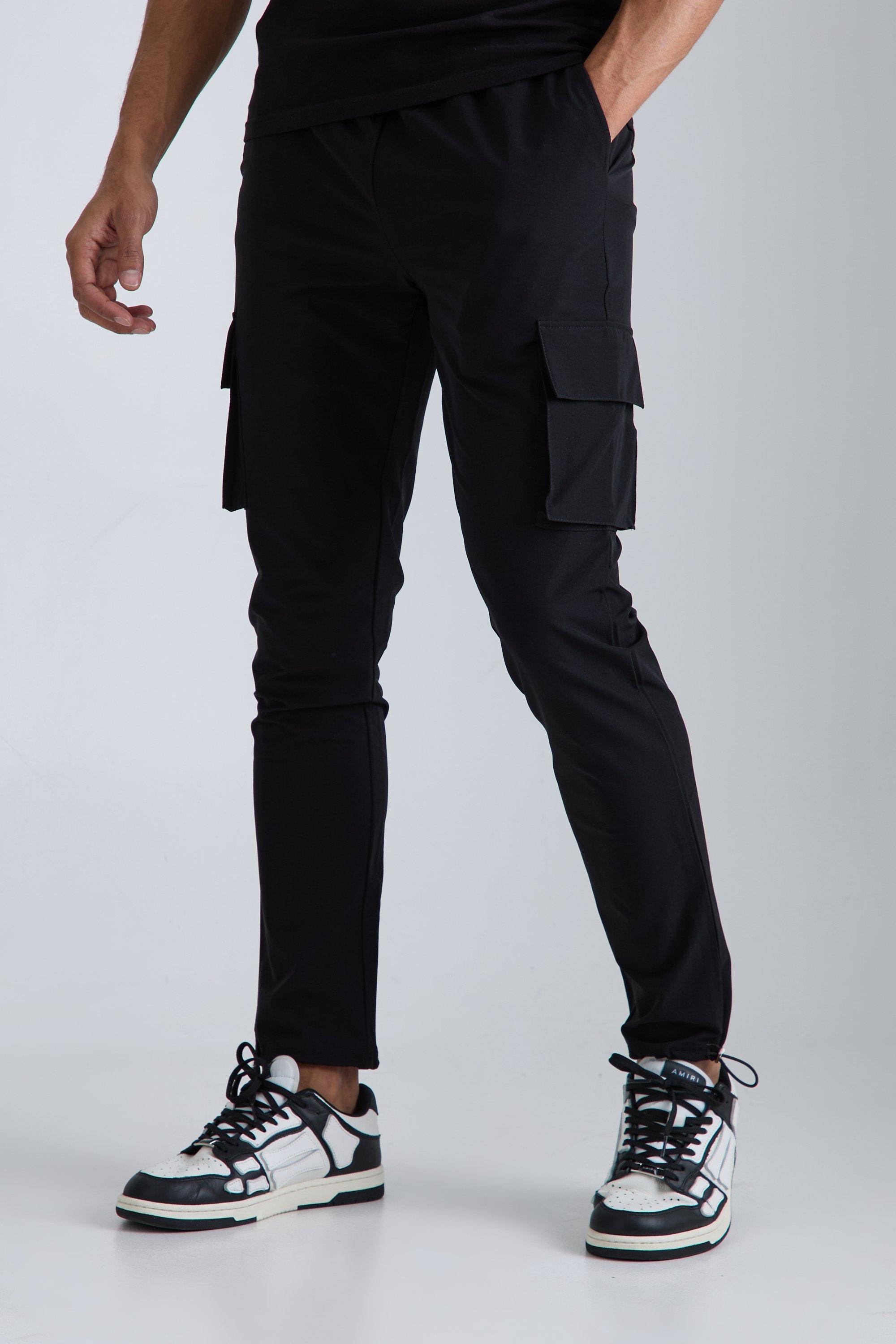 Relaxed Fit Colour Block Tonal Branded Cargo Pants