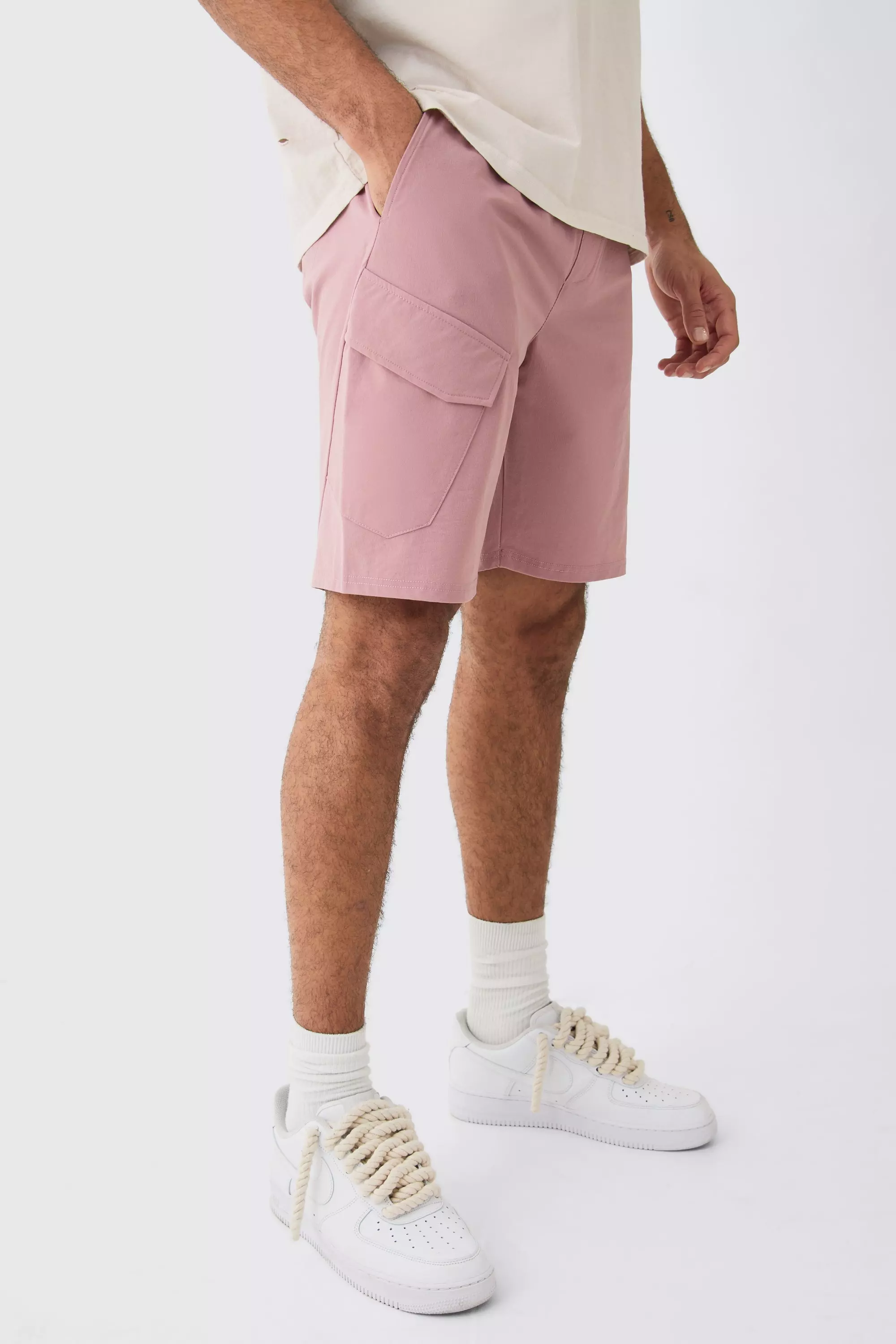 Short technique stretch léger à volants, Mauve autre image