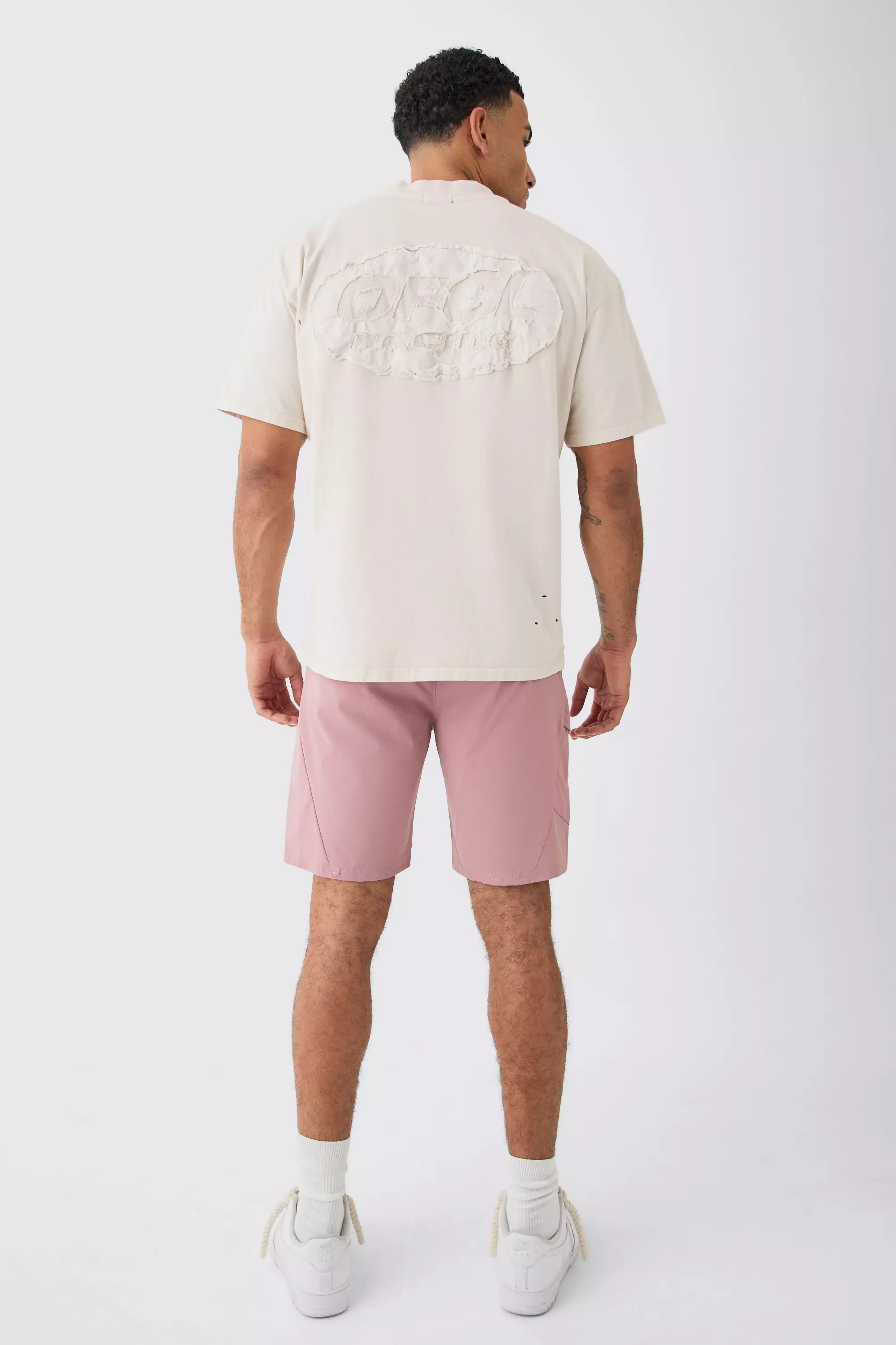 Short technique stretch léger à volants, Mauve autre image