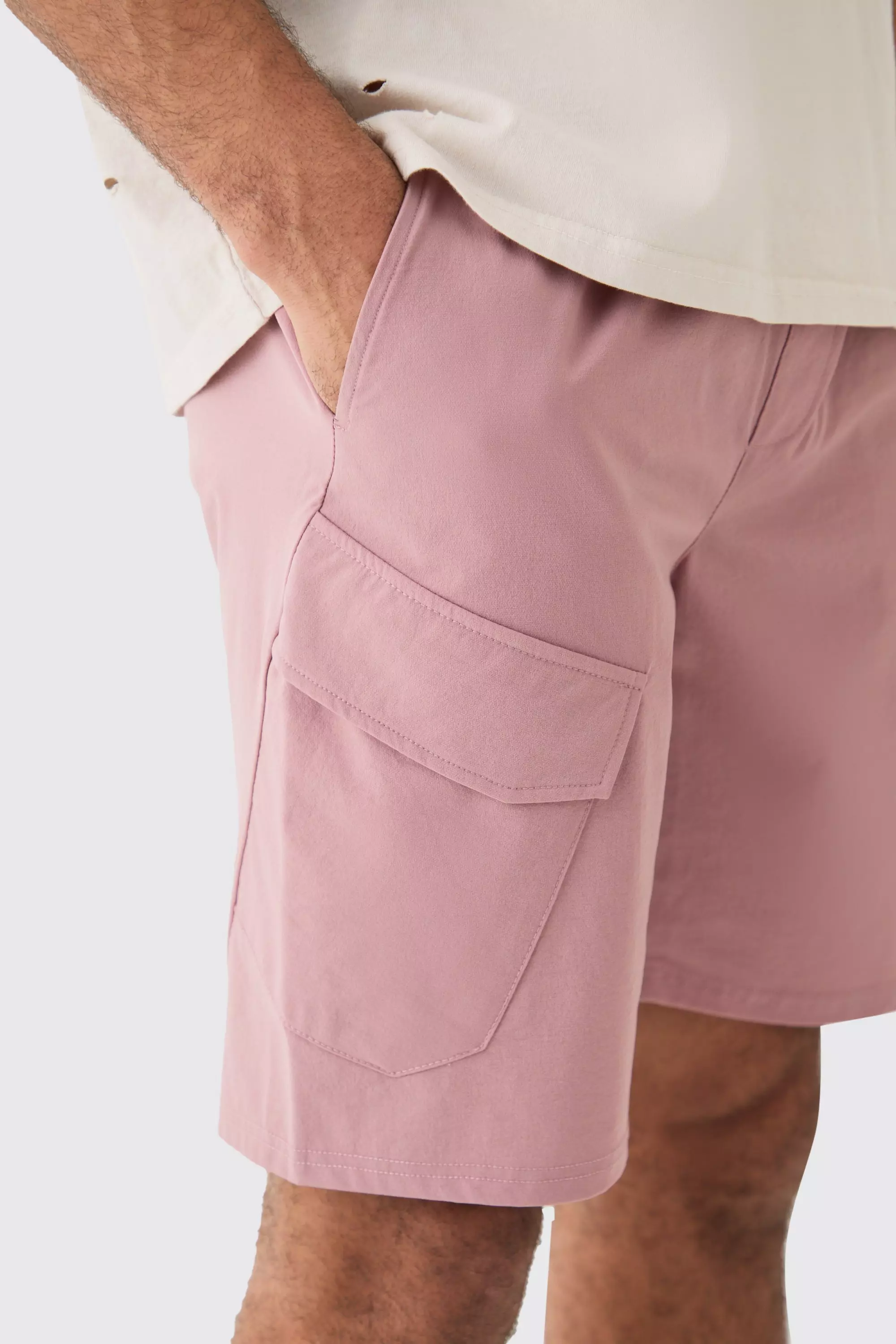 Short technique stretch léger à volants, Mauve autre image