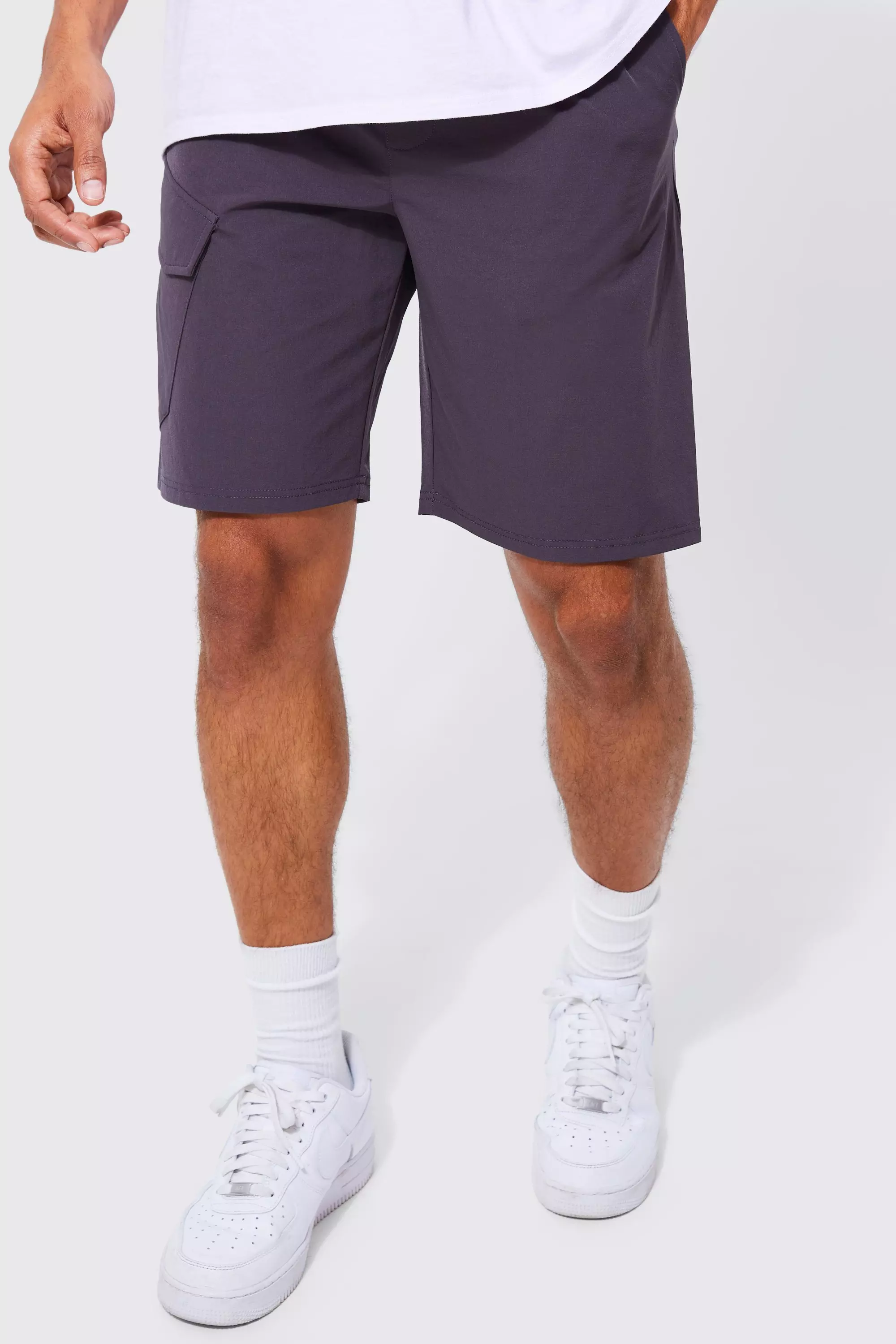 Elasticated Comfort Technical Stretch Short Charcoal