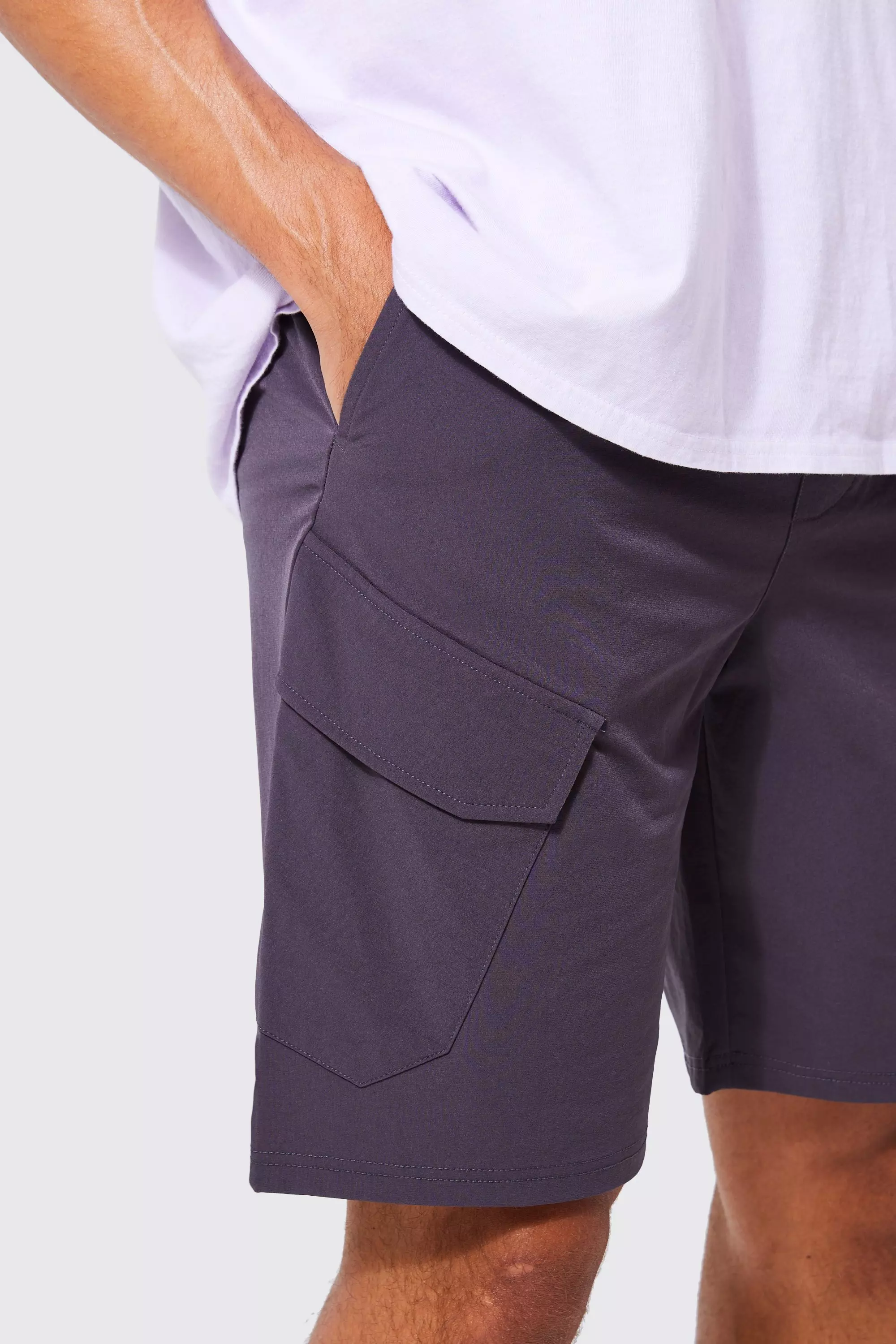 Charcoal Elasticated Comfort Technical Stretch Short alternative image