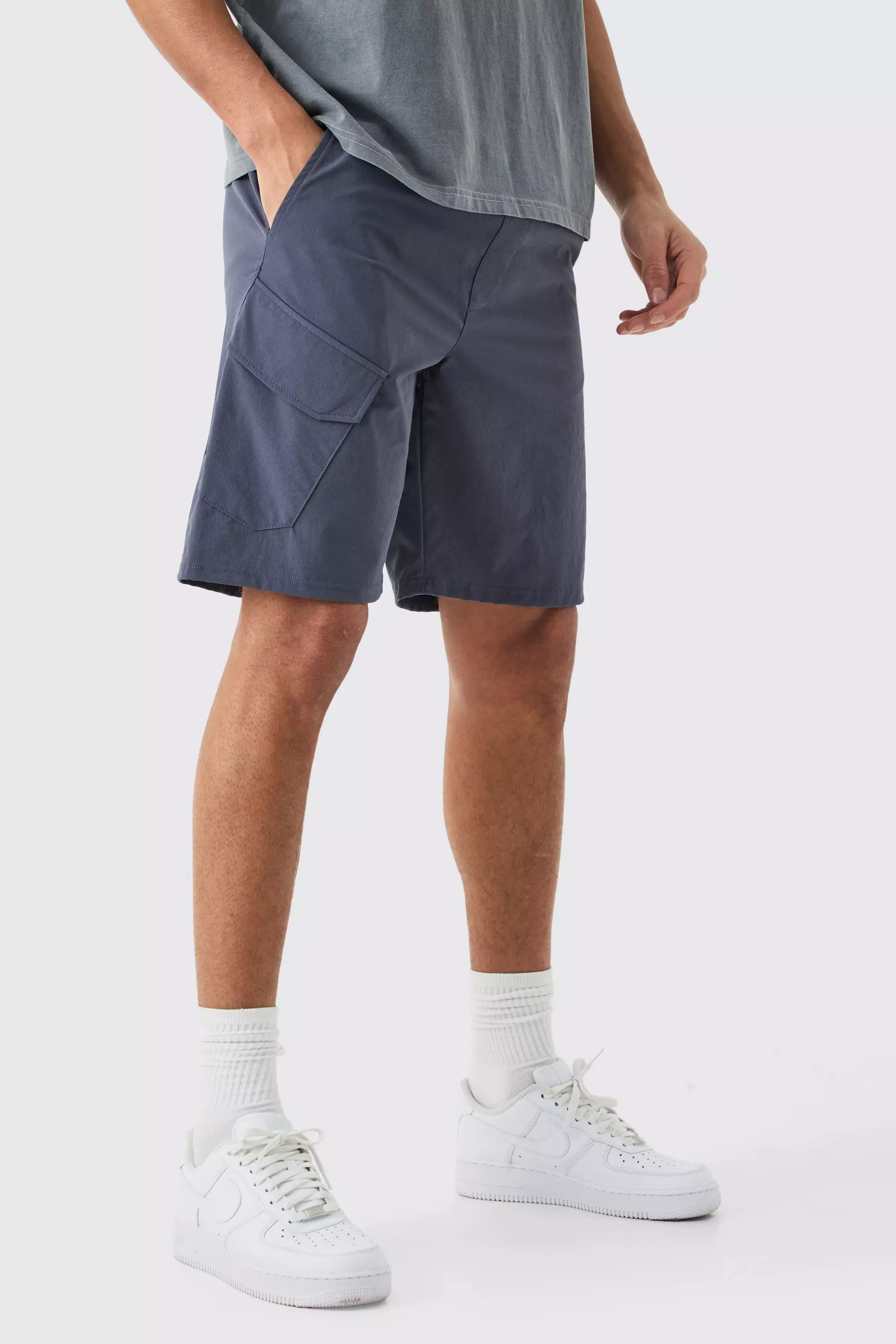 Blue Elastic Comfort Lightweight Stretch Short