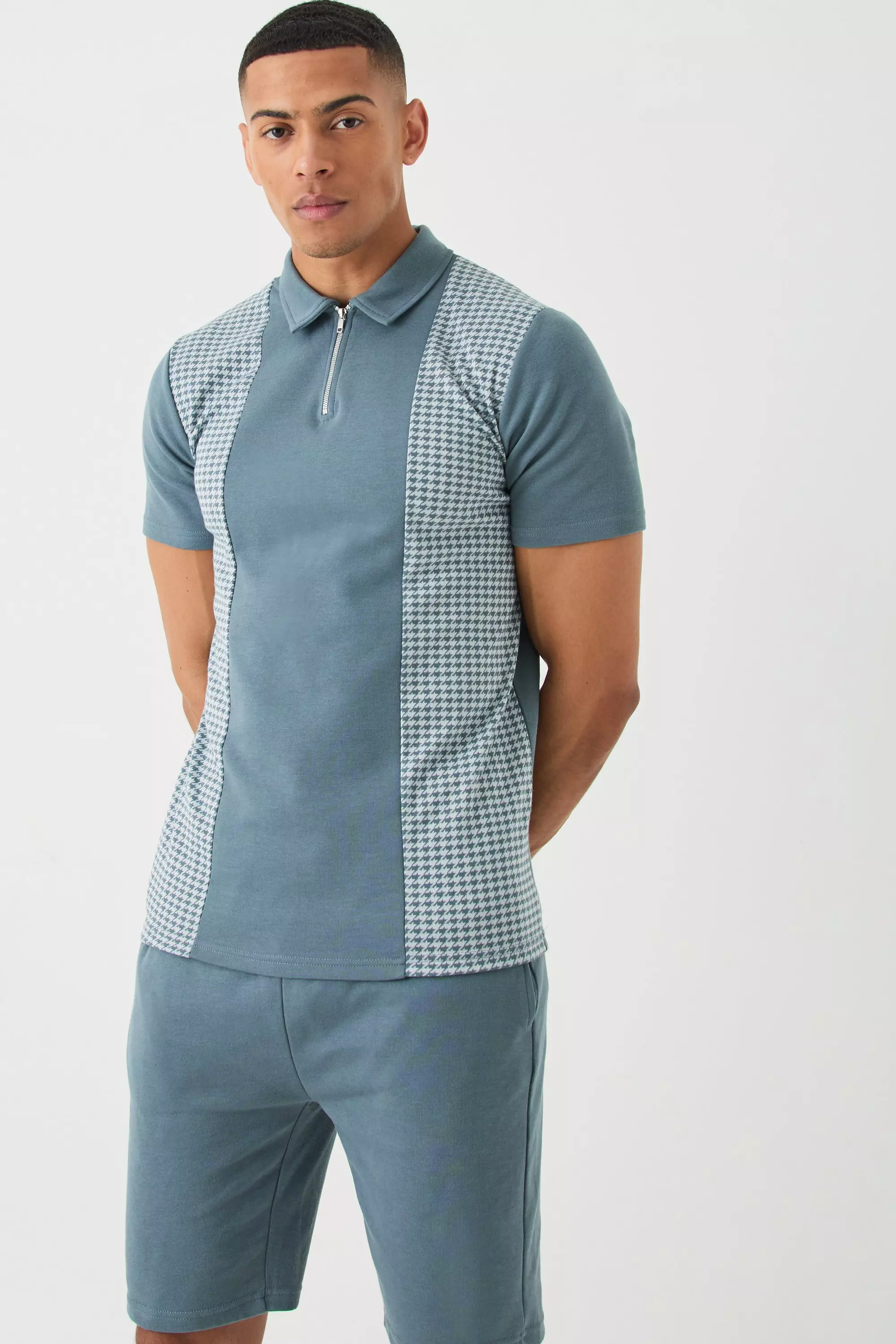 Checkered polo and shorts best sale