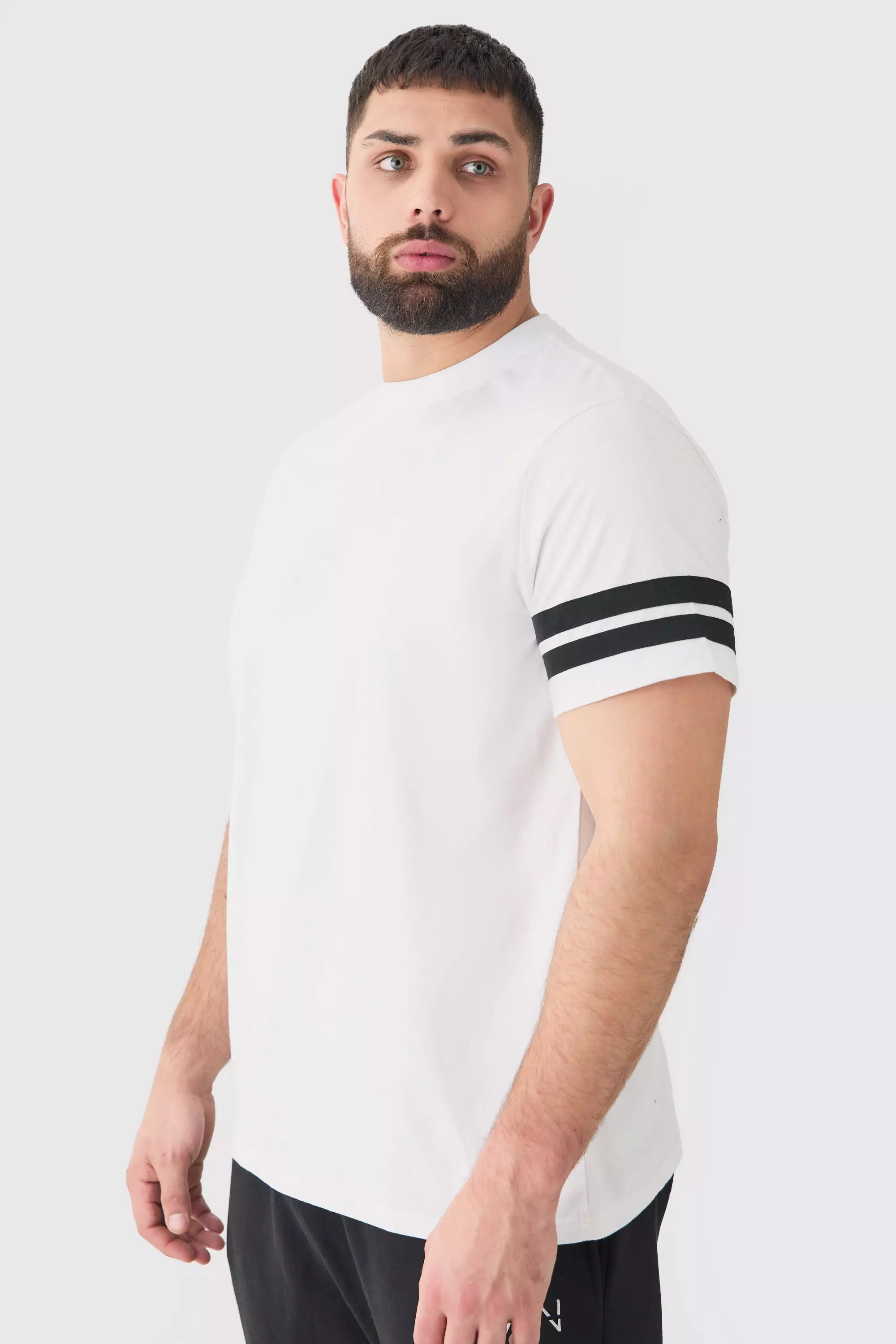 Plus Contrast Panel T-shirt White