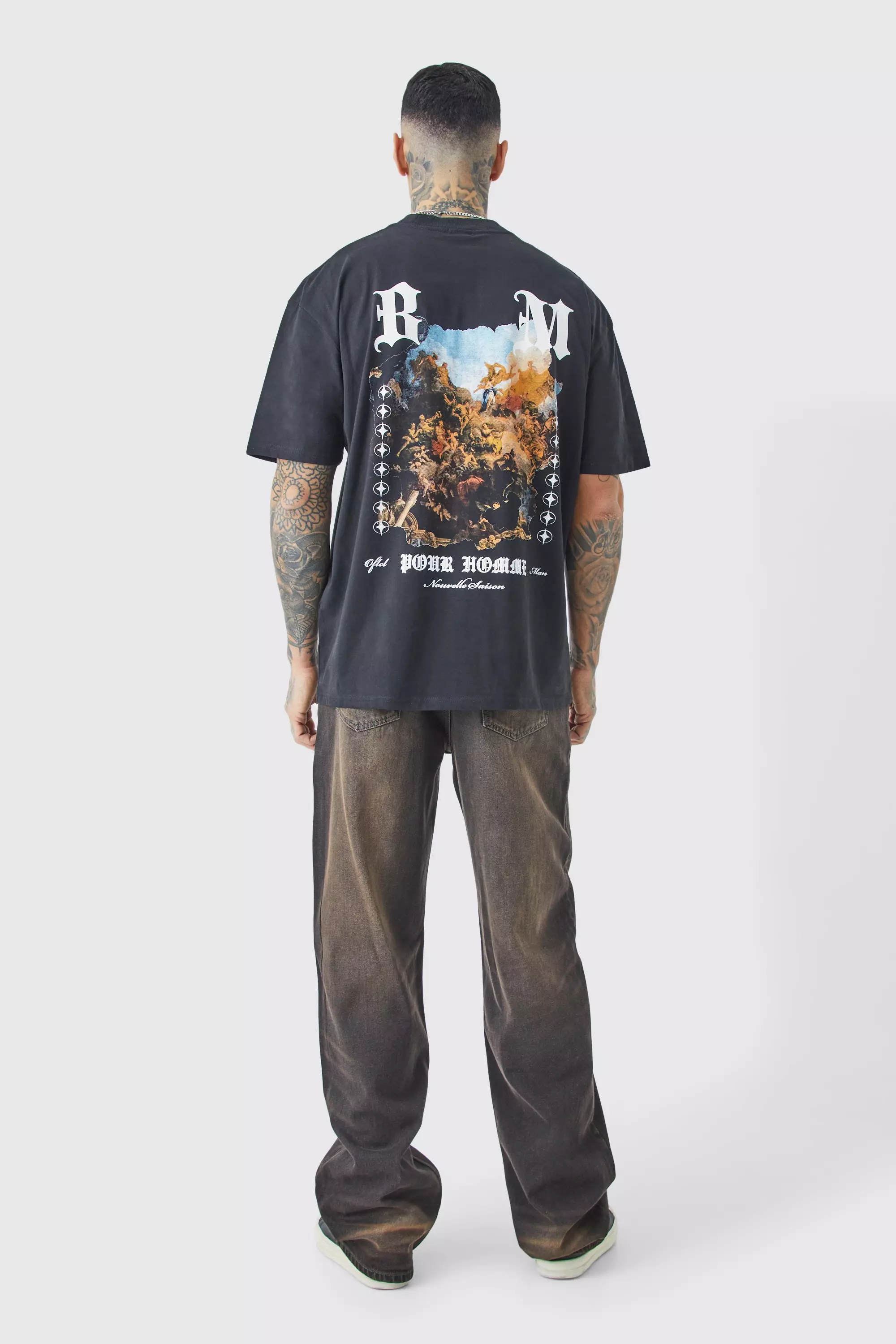 Tall - T-shirt oversize imprimé Renaissance, Black autre image