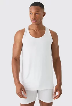 White Premium Modal Mix Lounge Vest