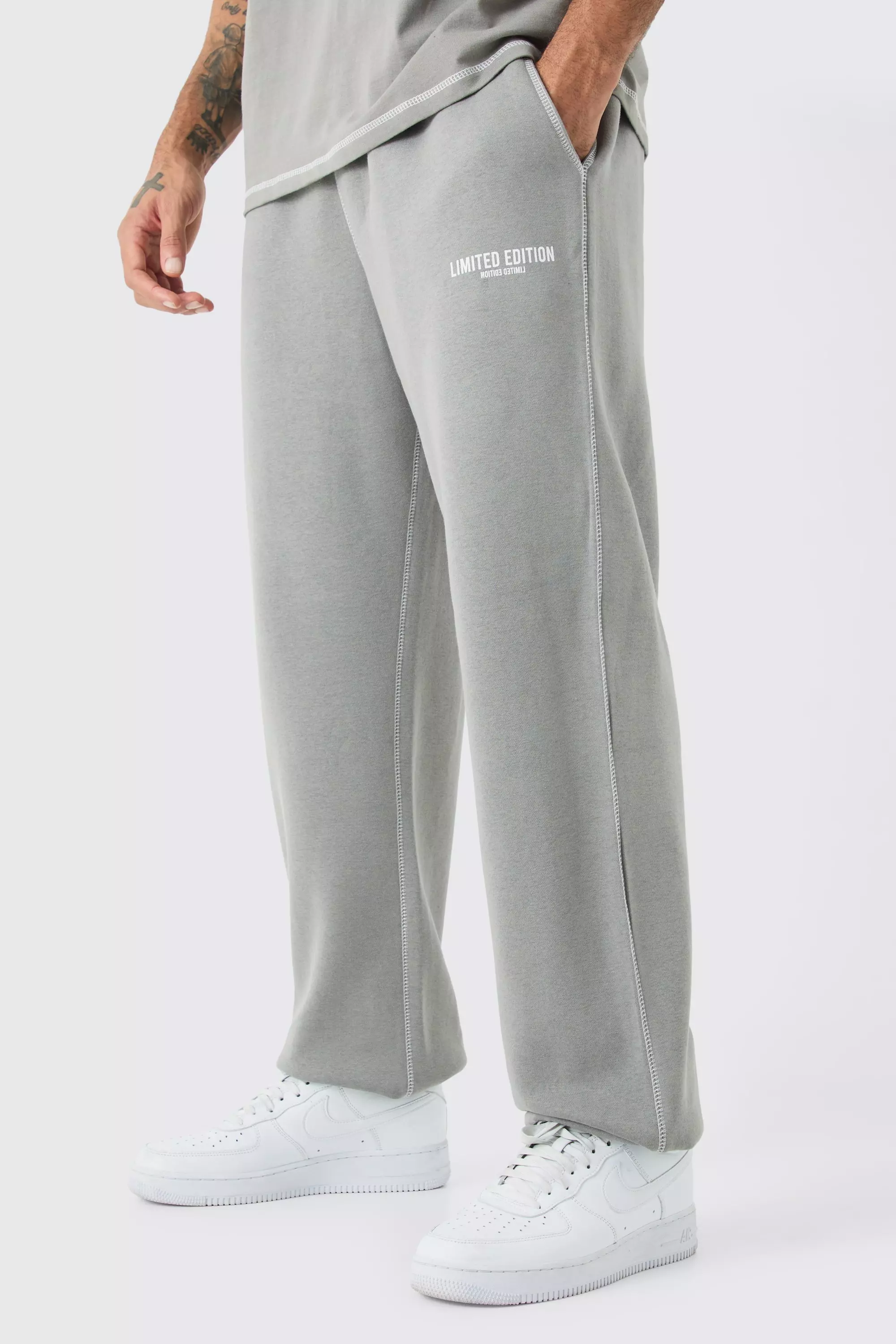 Oversized Limited Edition Contrast Stitch Jogger Charcoal