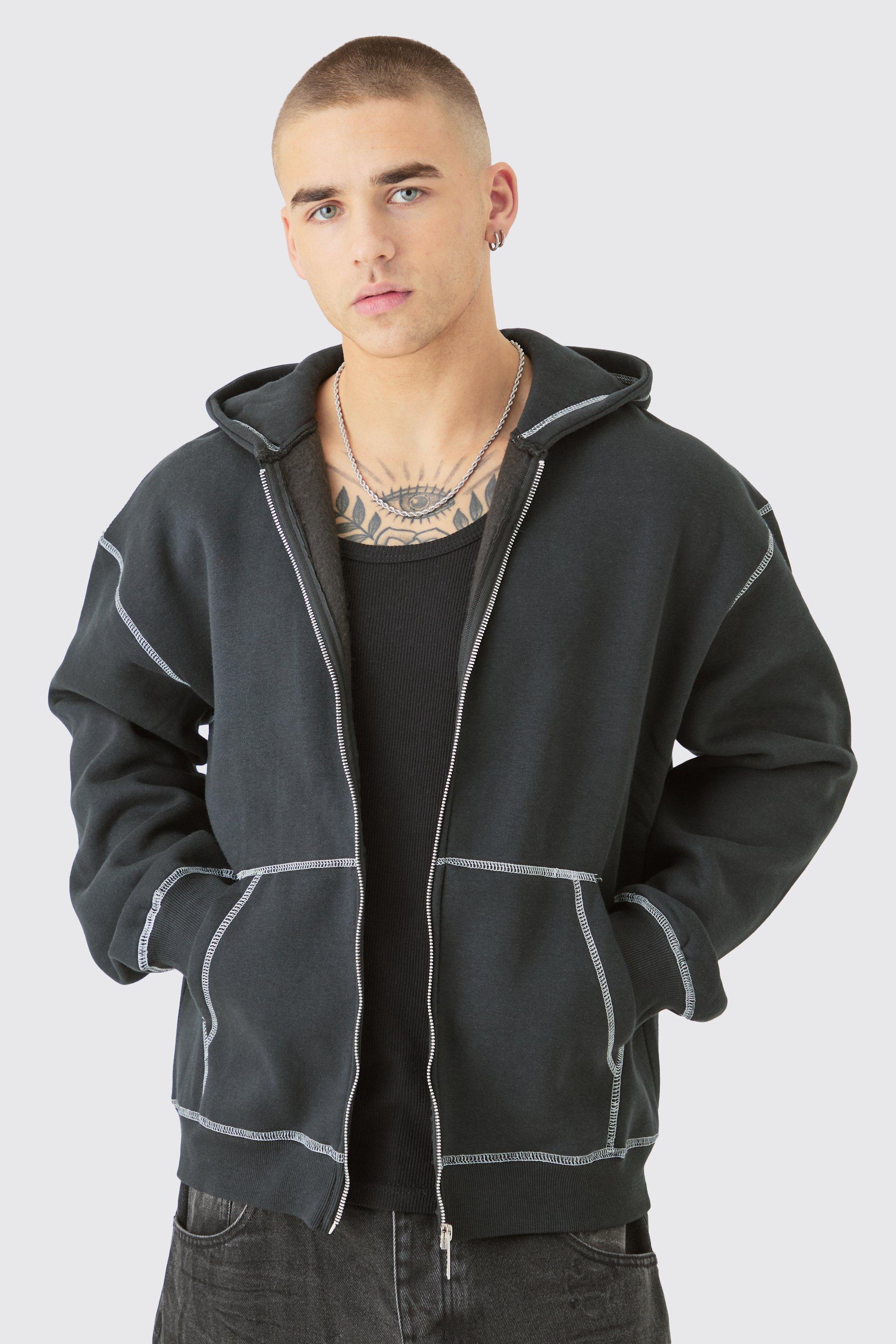 Oversized Worldwide Star Zip Through Hoodie