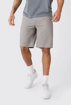 Grey Fixed Waist Grey Relaxed Fit Short Shorts