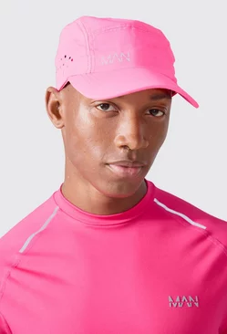 Man Active Perforated Reflective Cap Pink