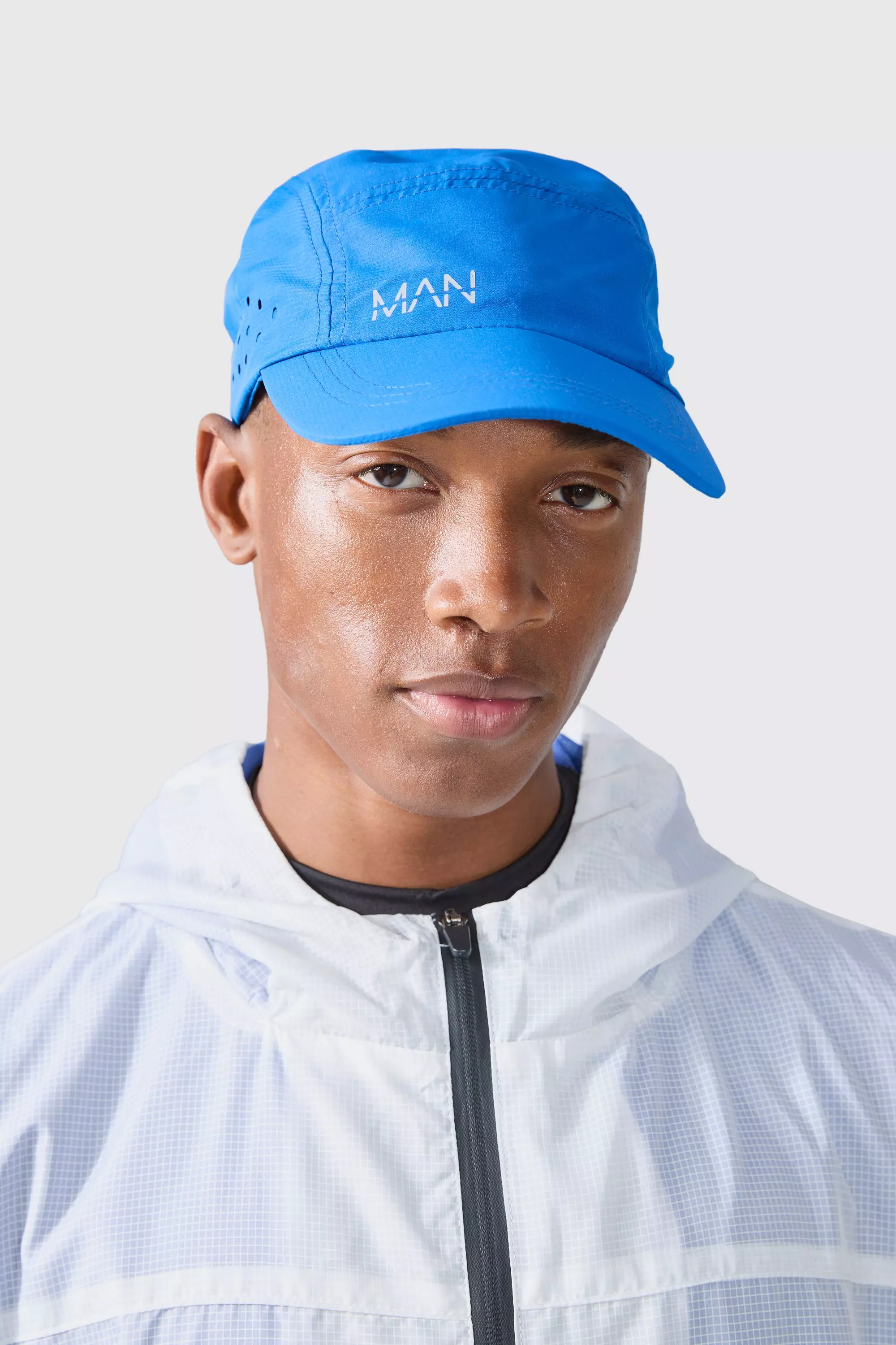 Man Active Perforated Reflective Cap Blue