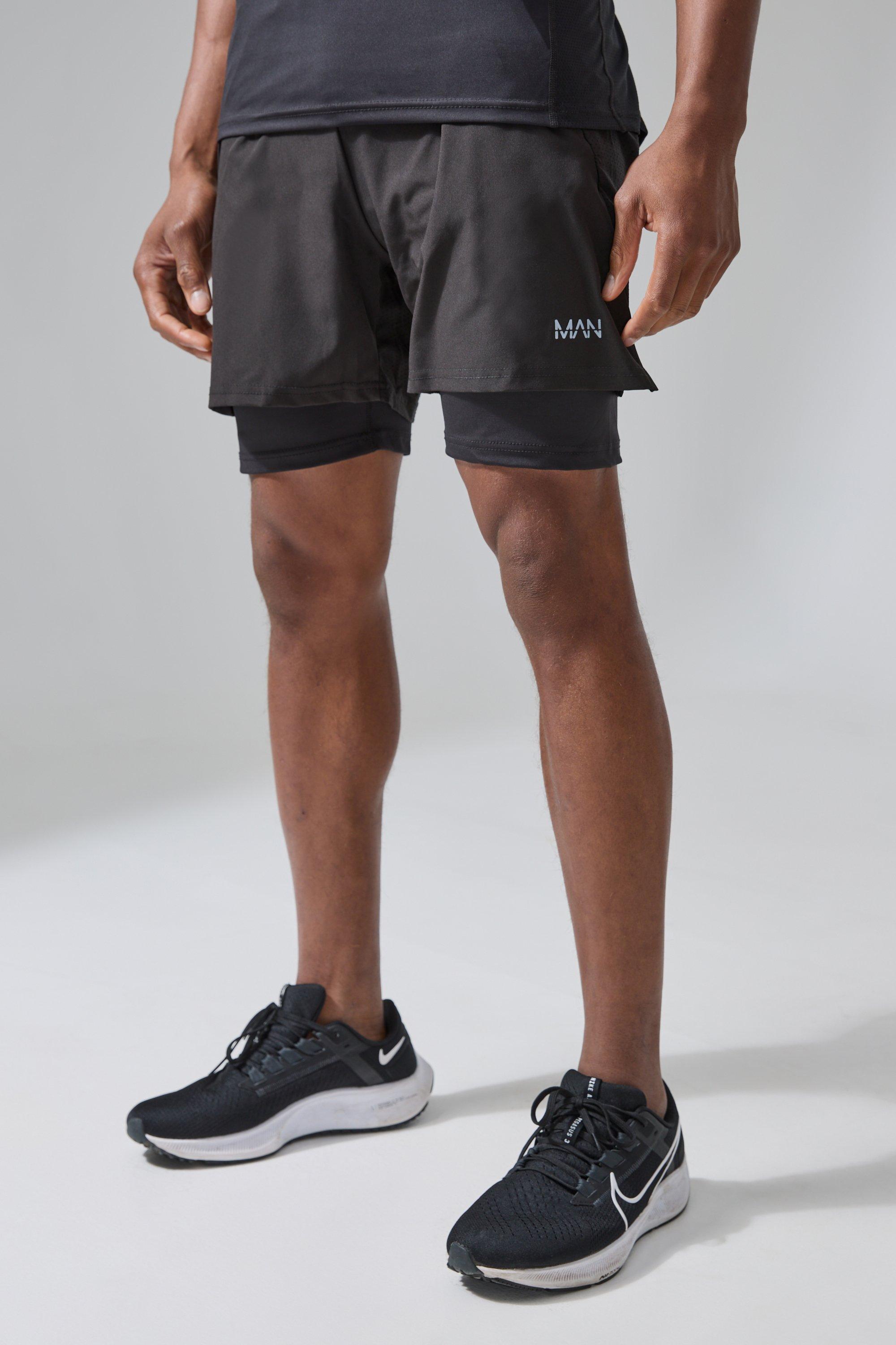 Man Active Gym 2-In-1 Legging Shorts