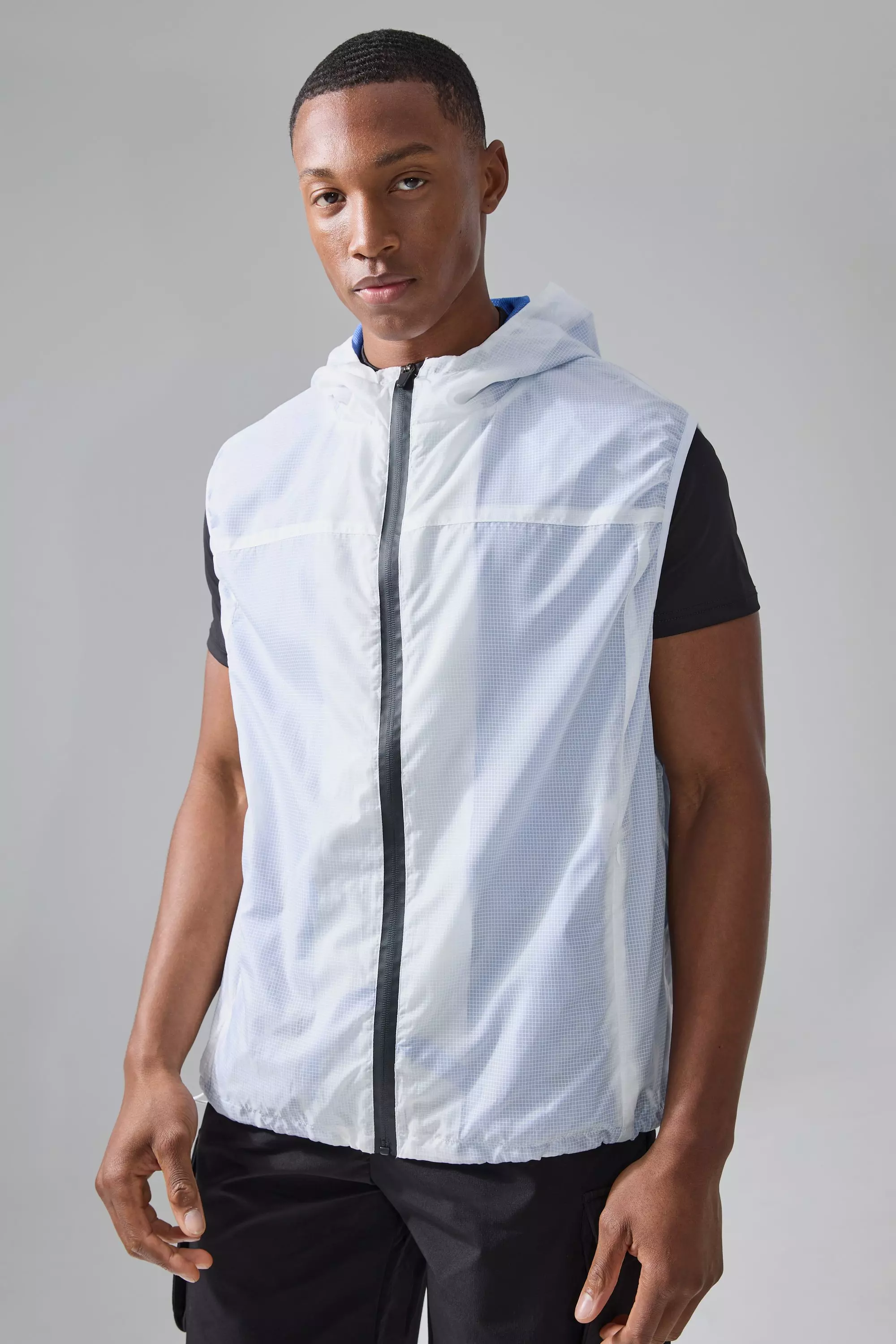 Man Active Weste mit Mesh-Futter und Kapuze, Blue alternatives Bild