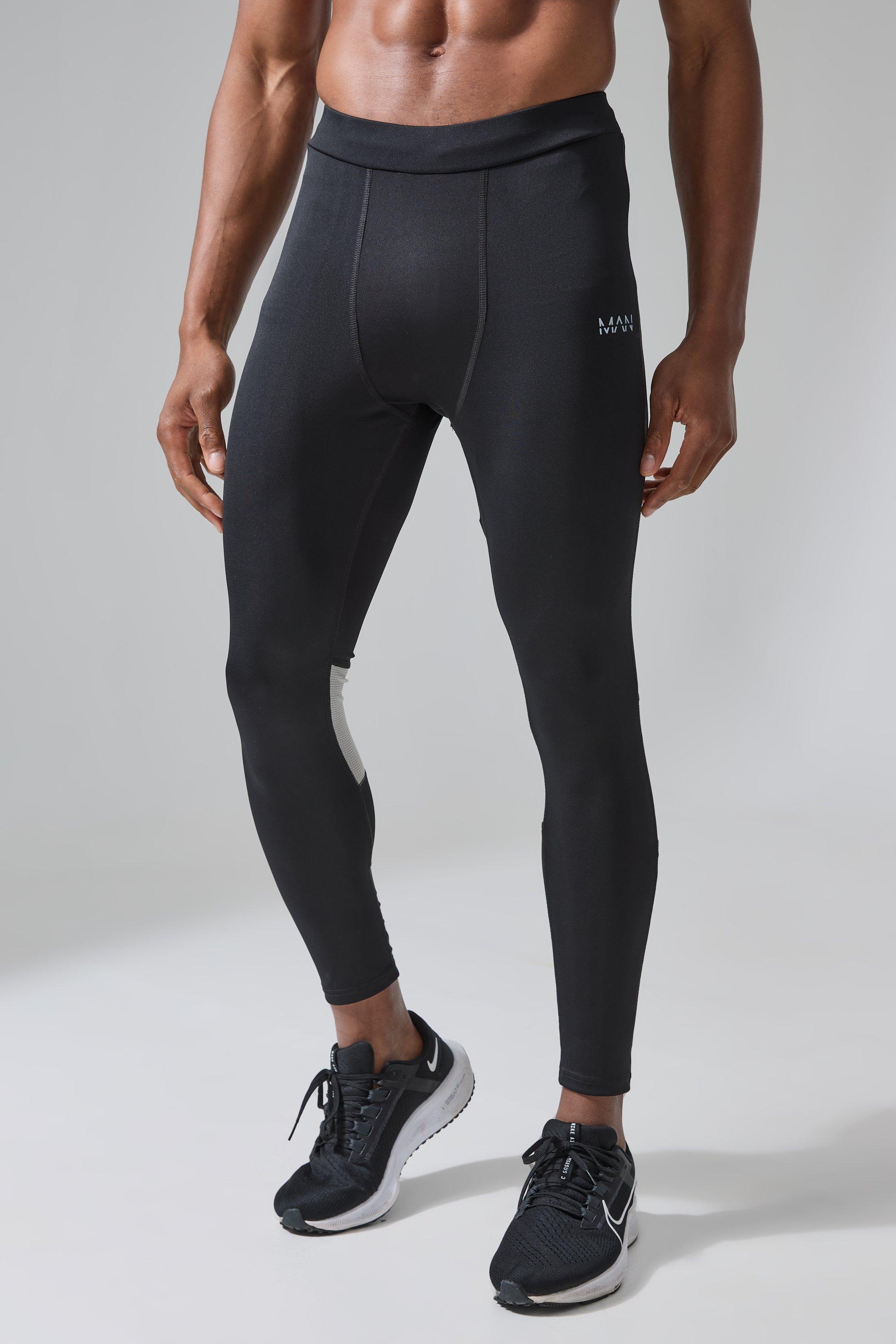 Man Active Fleece Onderlaag Leggings Met Voering