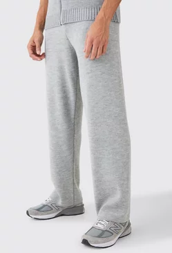 Grey Relaxed Brushed Knitted Trouser