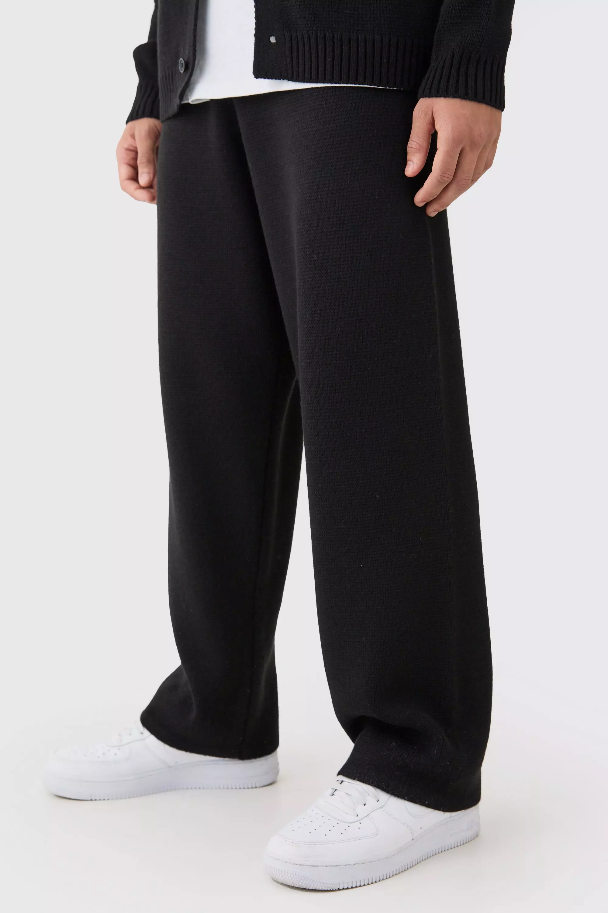 Relaxed Brushed Knitted Trouser Black