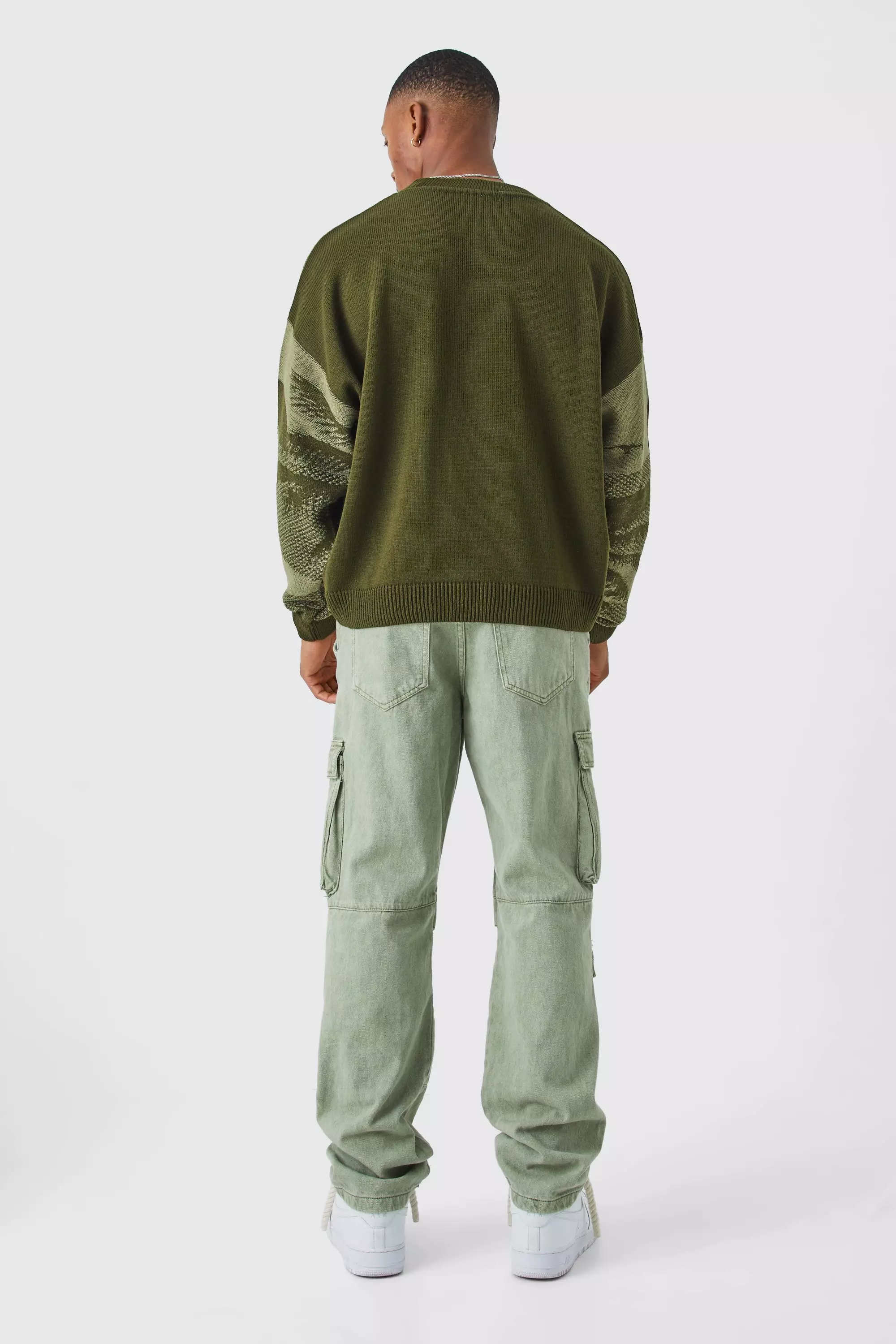 Oversized Boxy Drop Shoulder Graphic Sweater | boohooMAN USA