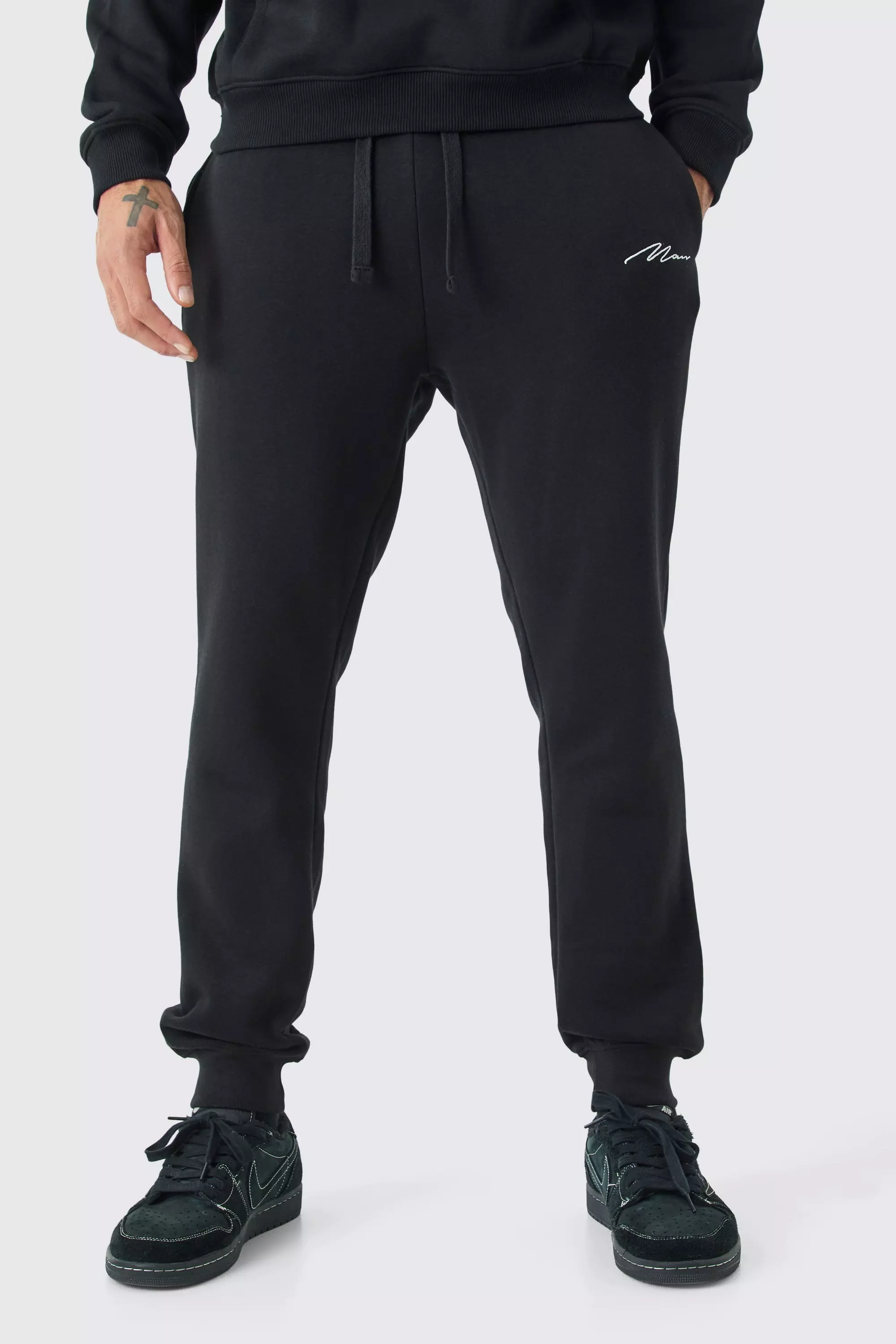 Man Signature Slim Fit Joggers Black