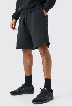 Black Oversized Fit Jersey Short