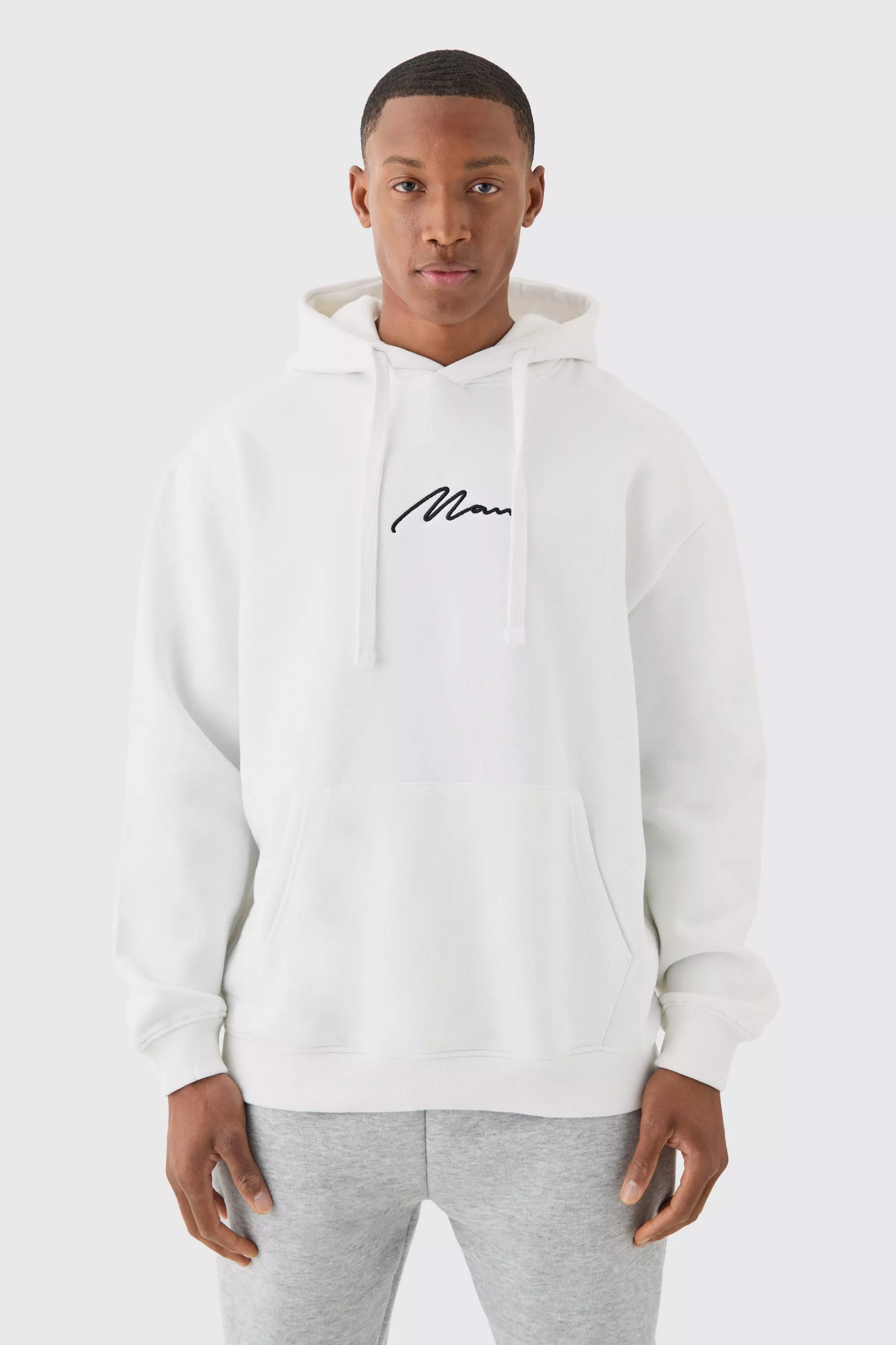 White Man Signature Overszied Over The Head Hoodie