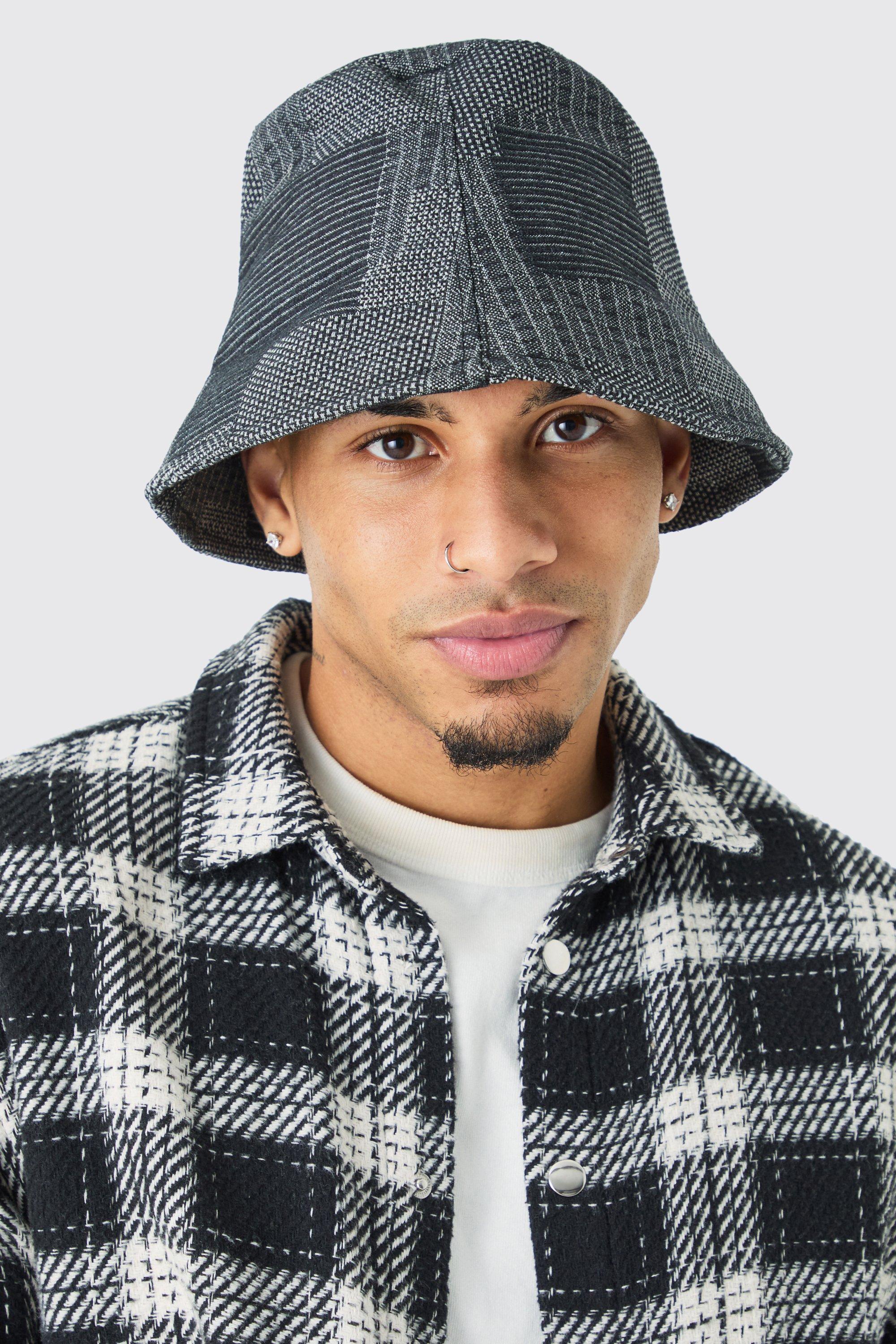 boohooMAN High Shine Nylon Quilted Bucket Hat