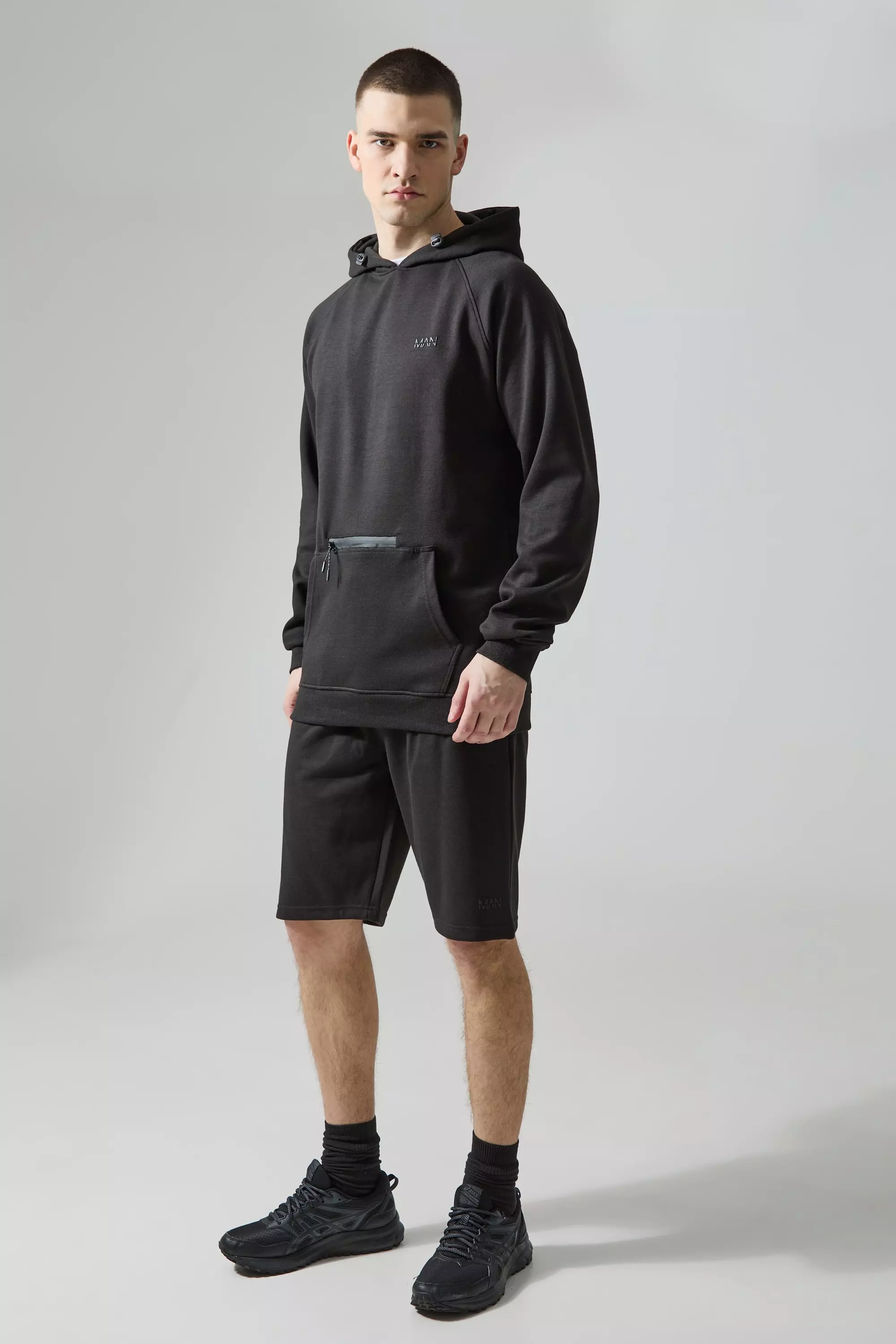 Tall Man Active Tech Hoodie And Shorts Set boohooMAN USA