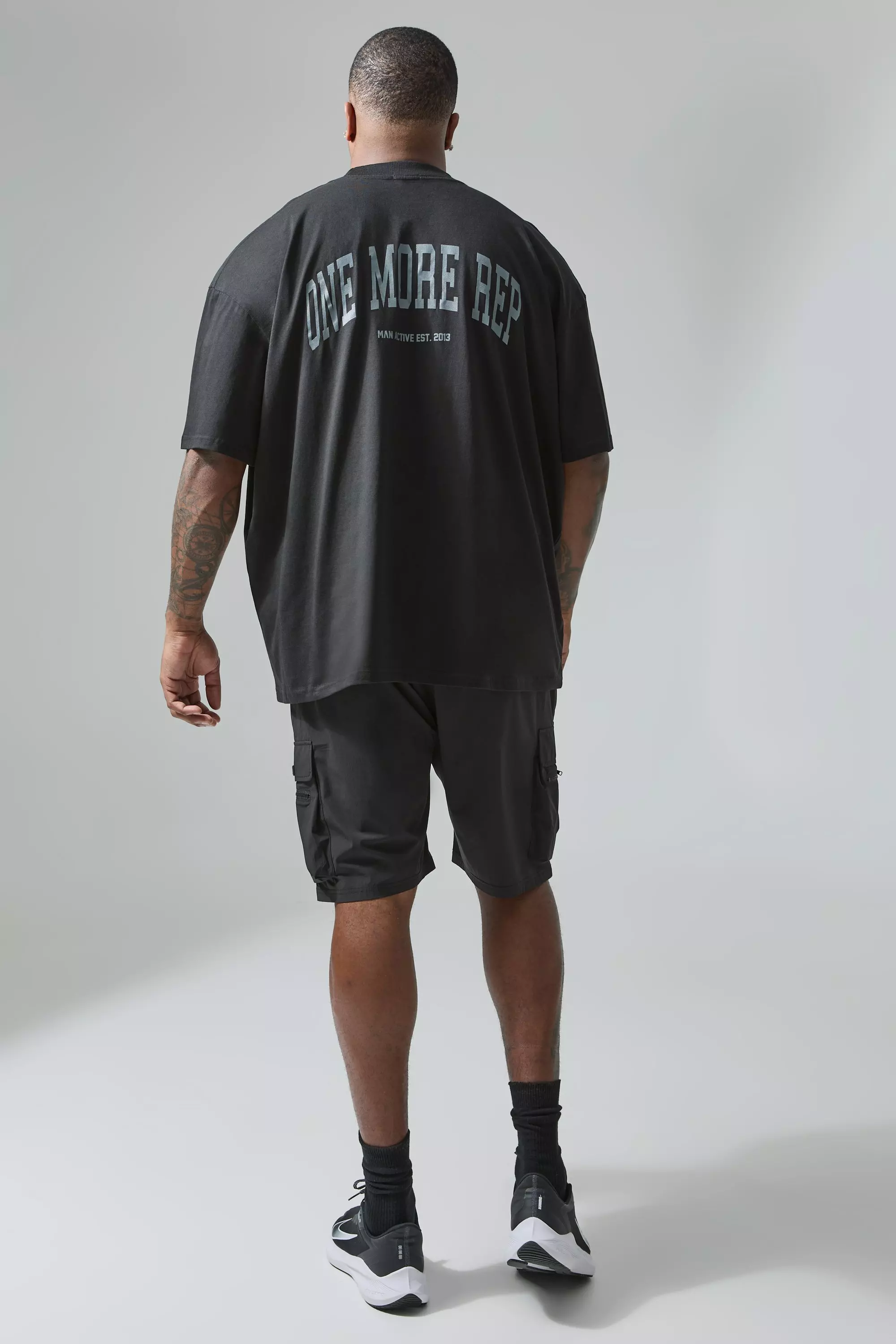 Grande taille - Short cargo léger - MAN Active, Black autre image
