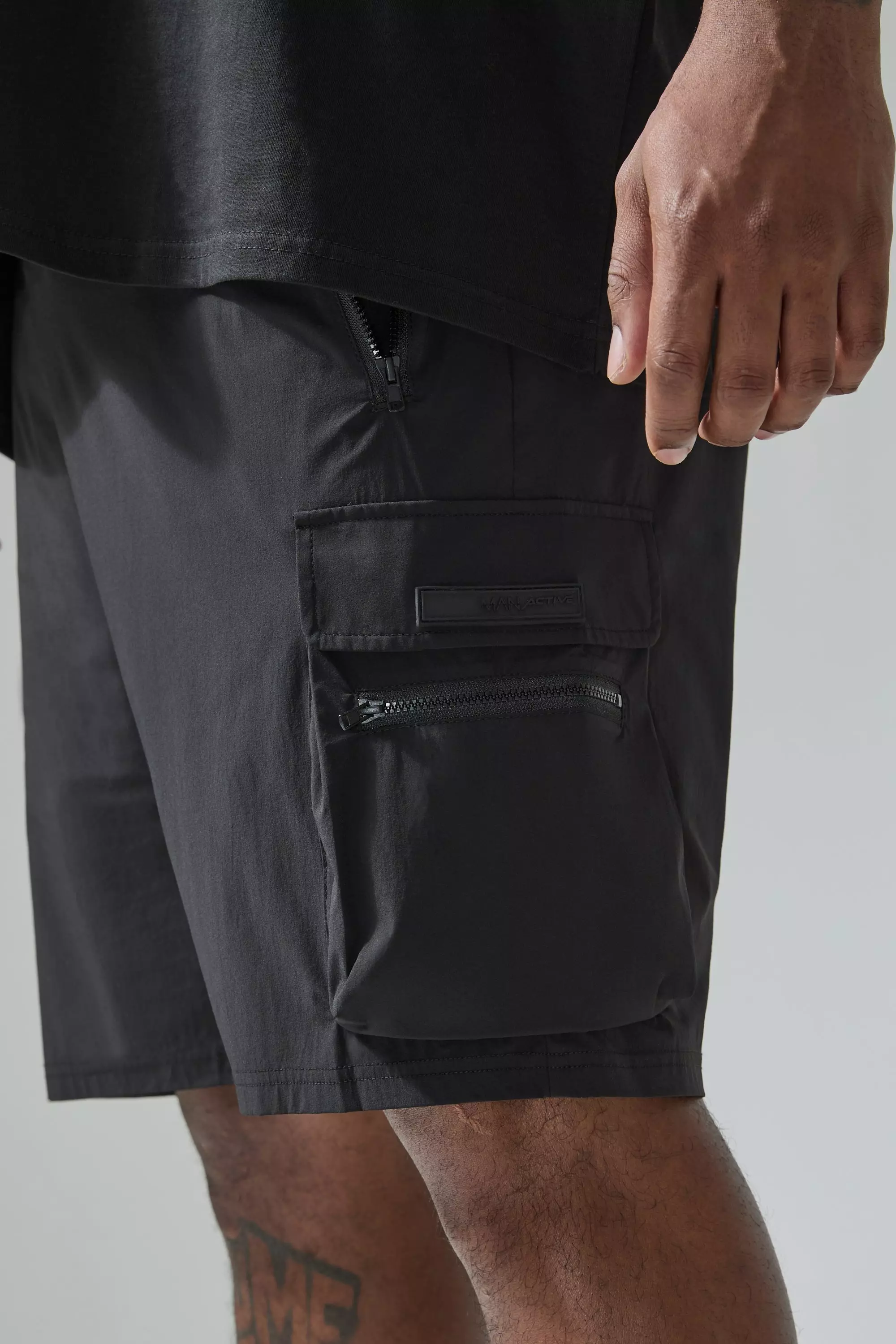 Grande taille - Short cargo léger - MAN Active, Black autre image