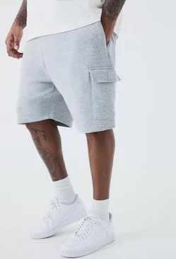 Grey Plus Man Active Cargo Shorts