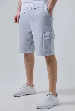 Tall Man Active Cargo Shorts Grey marl
