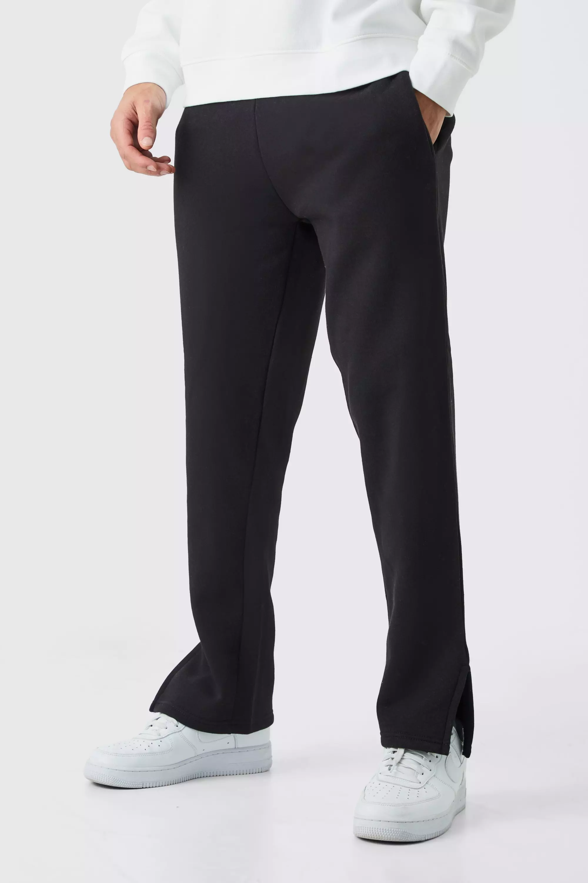 Black Basic Regular Fit Split Hem Jogger alternative image