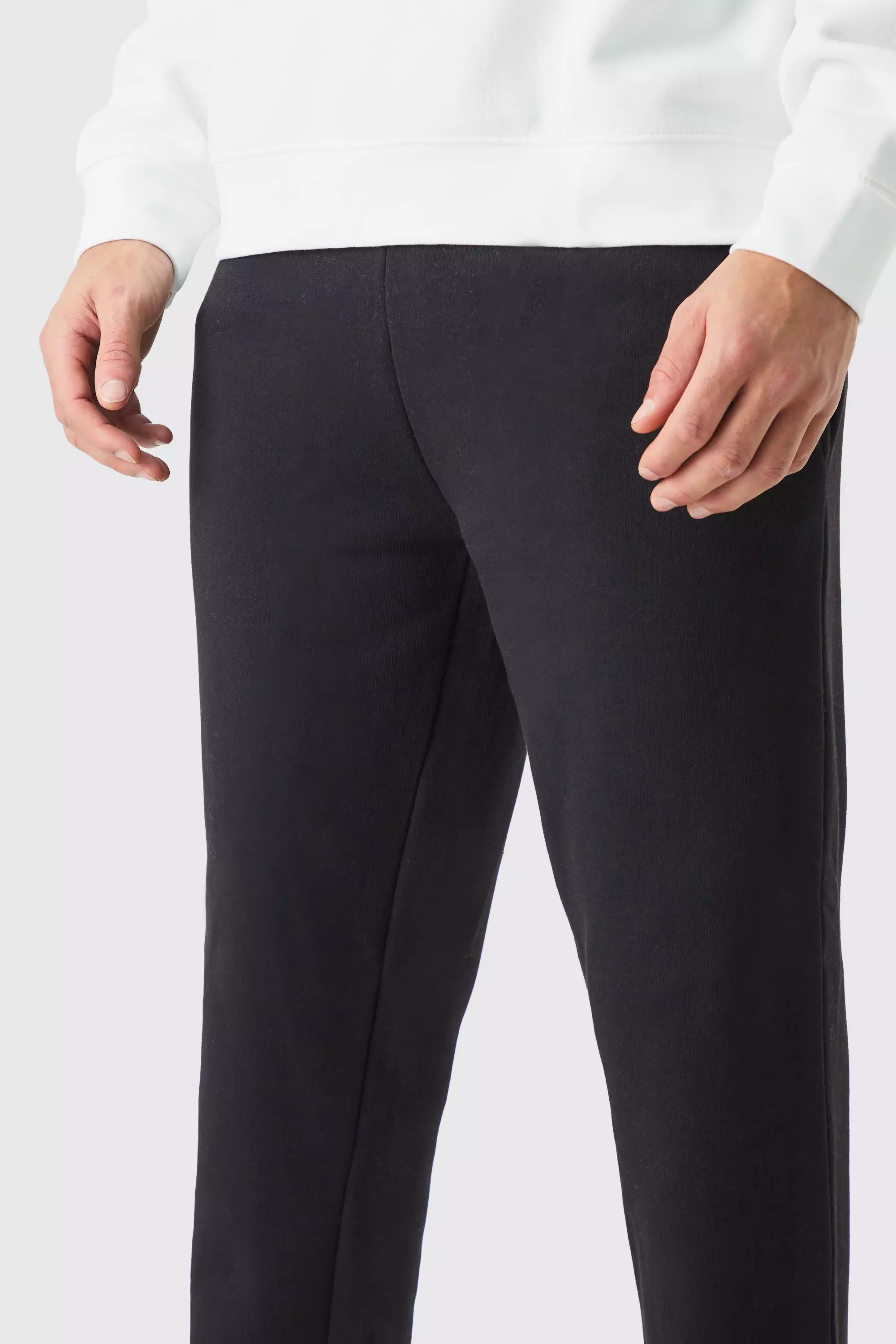 Black Basic Regular Fit Split Hem Jogger alternative image