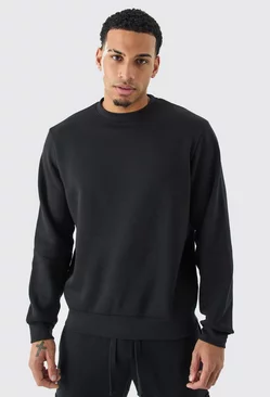 Basic Crew Neck Sweatshirt Black