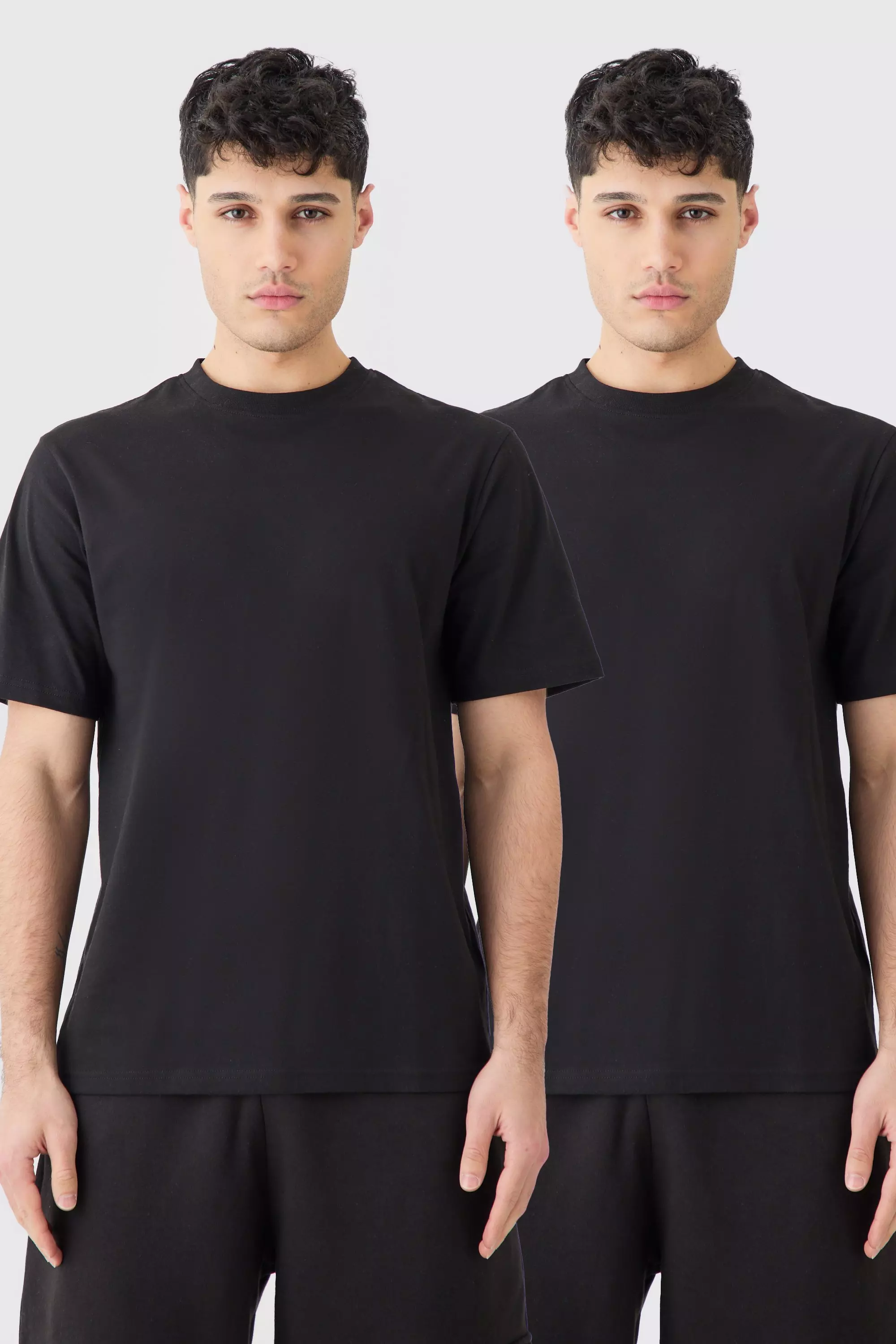 2 Pack Basic T-shirt Black