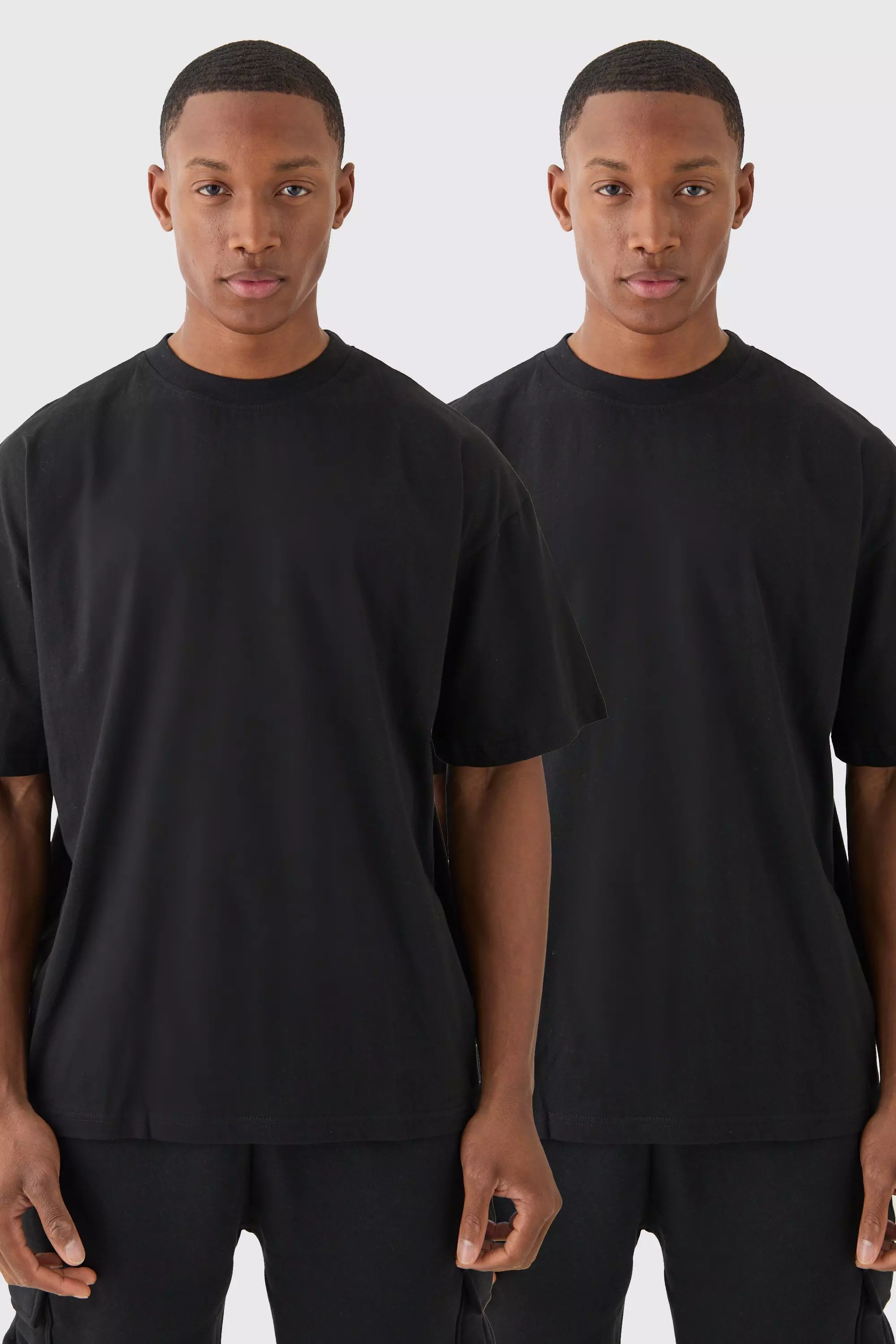 2 Pack Oversized T-shirt Black