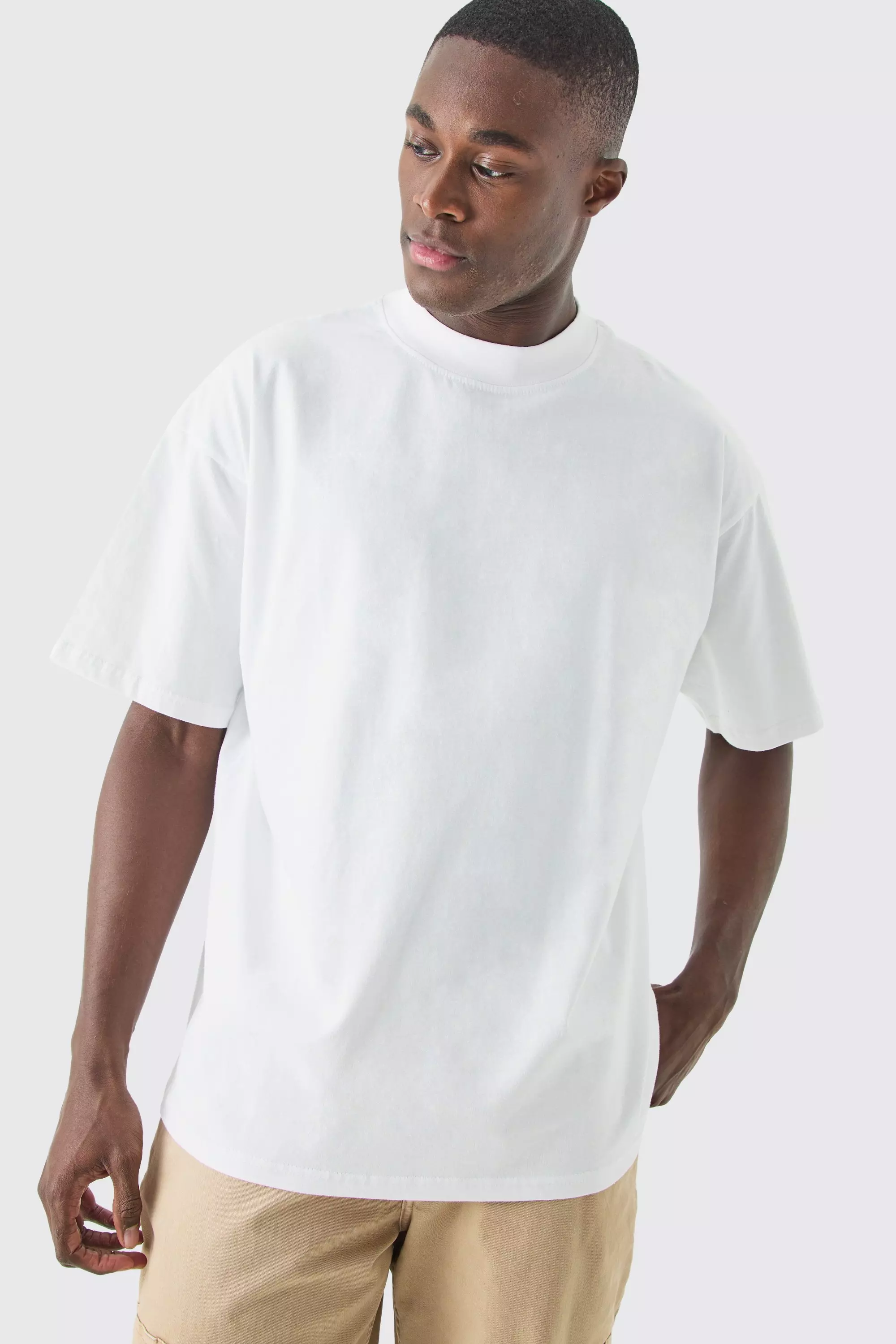 White Oversized Extended Neck T-shirt