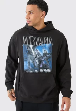 Oversized Nirvana License Hoodie Black