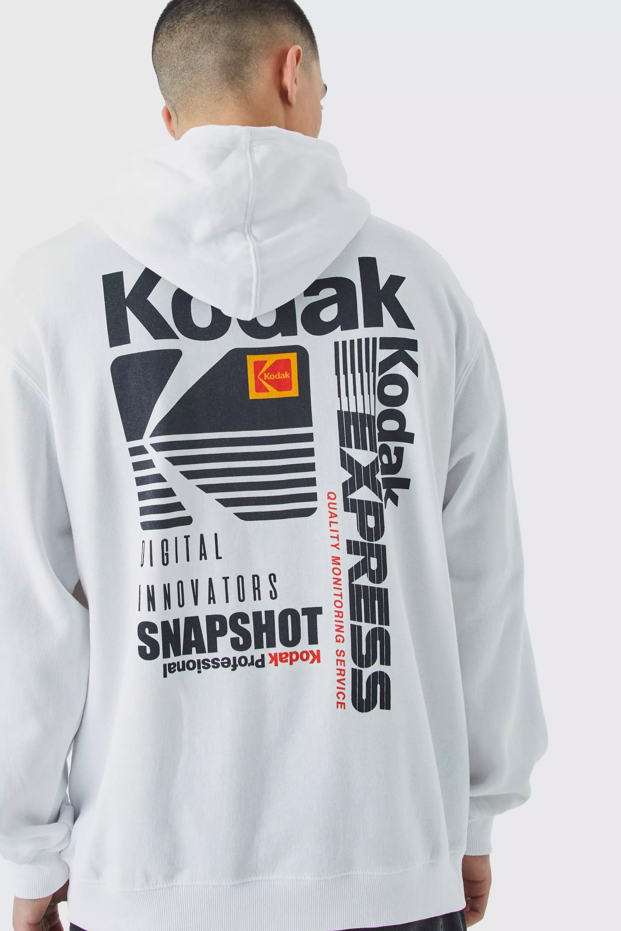 Oversized Kodak License Hoodie White