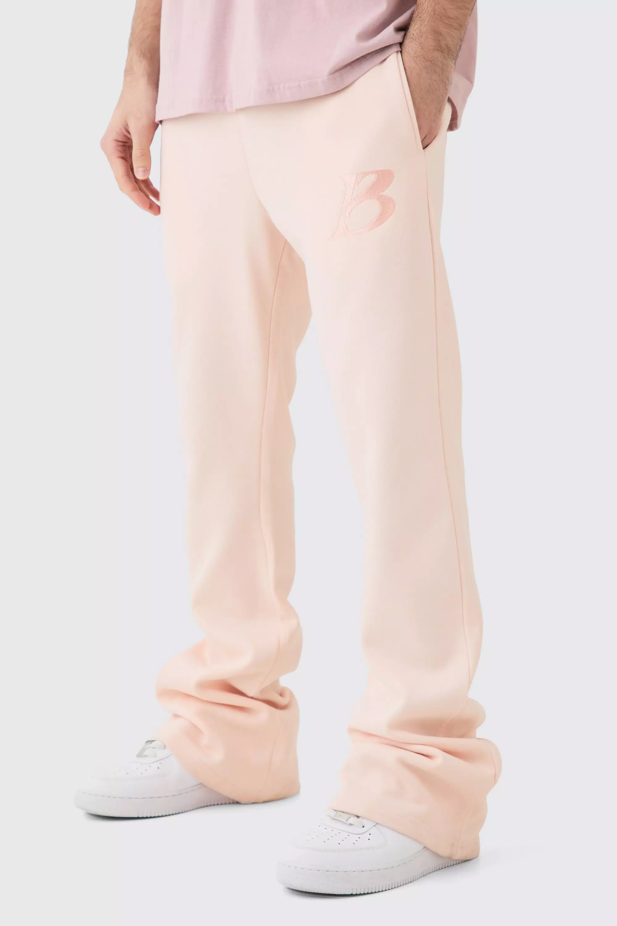 Slim Fit Stacked Jogger Pastel pink