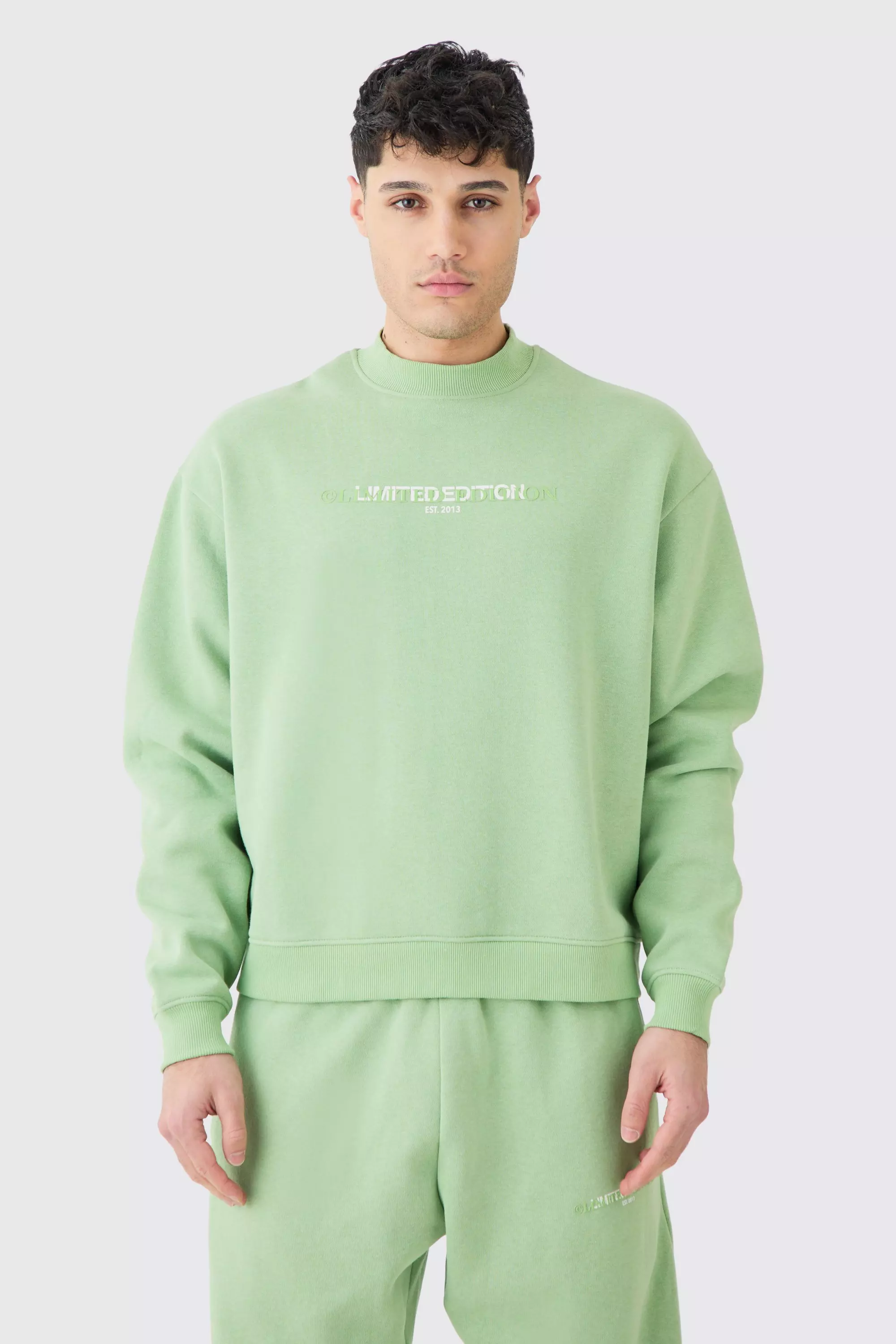 Oversized Extended Neck Limited Sweatshirt Sage