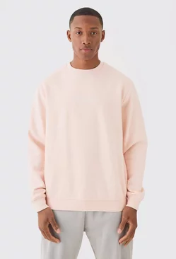 Pink Basic Crew Neck Homme Sweatshirt