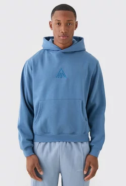 Blue Man Boxy Over The Head Basic Hoodie