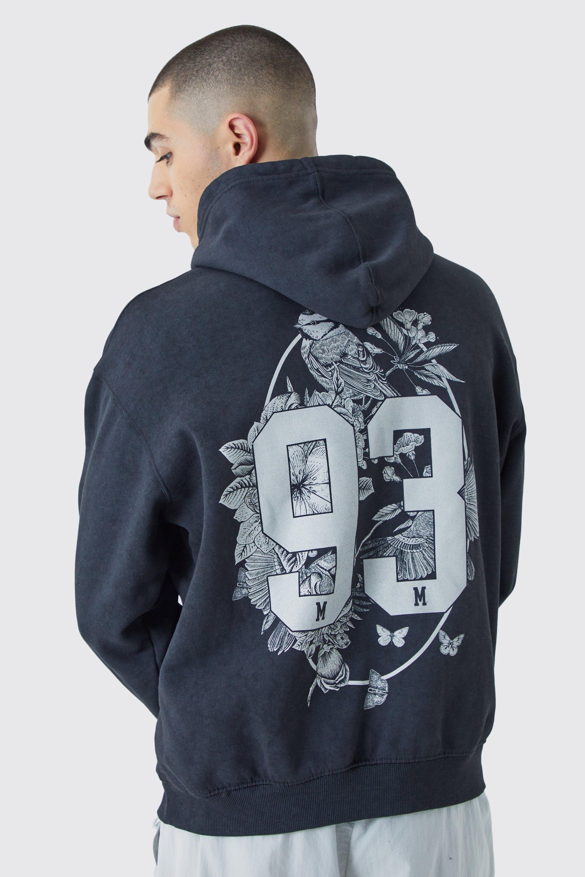 Oversized Acid Graphic Rhinestone Hoodie