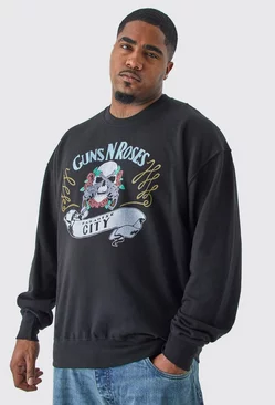 Plus Guns N Roses Skull City License Sweatshirt Black