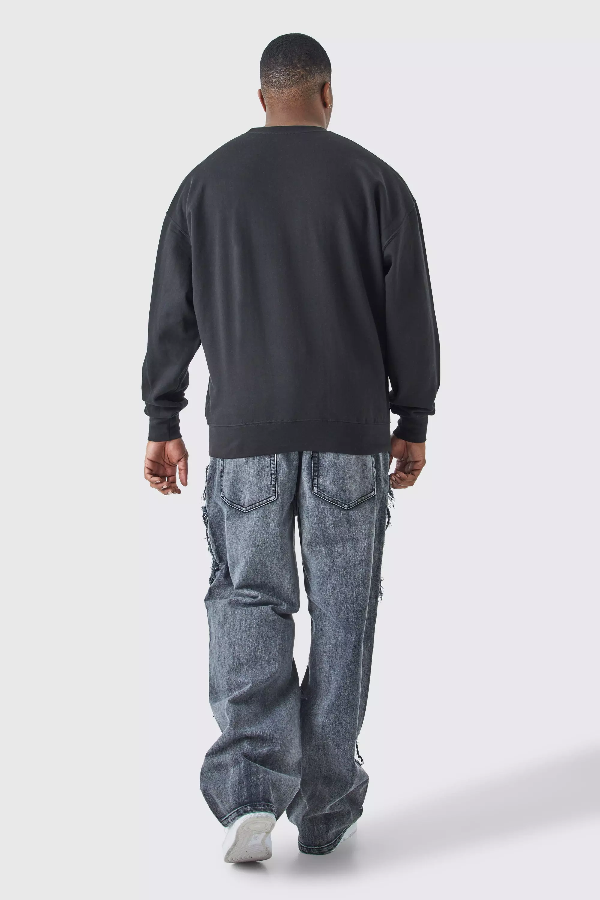 Plus Gelicenseerde Pop Smoke Monochrome Trui boohooMAN