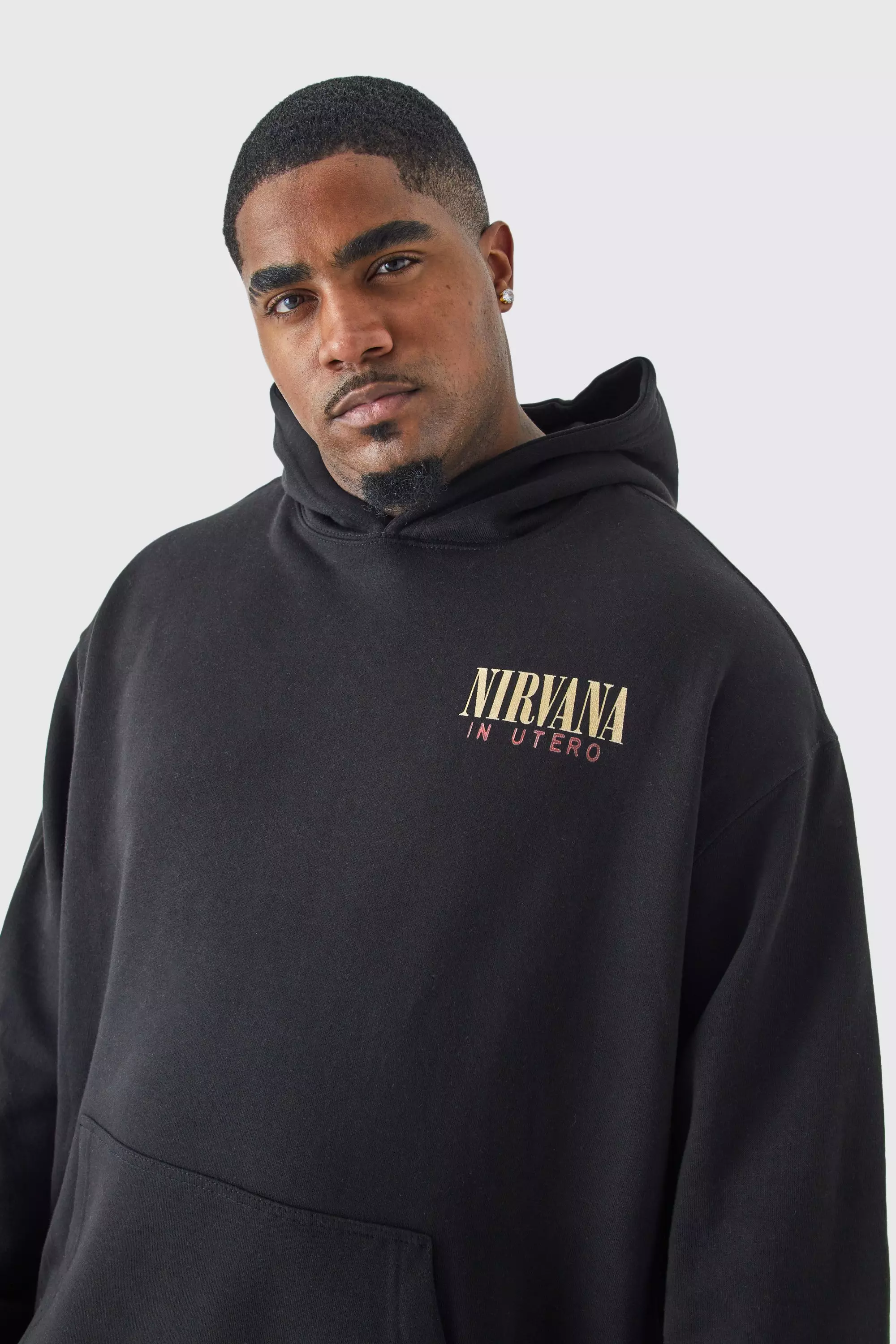 Plus Nirvana License Hoodie | boohooMAN USA