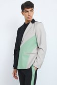 Sage Slim Wrap Panel Suit Jacket