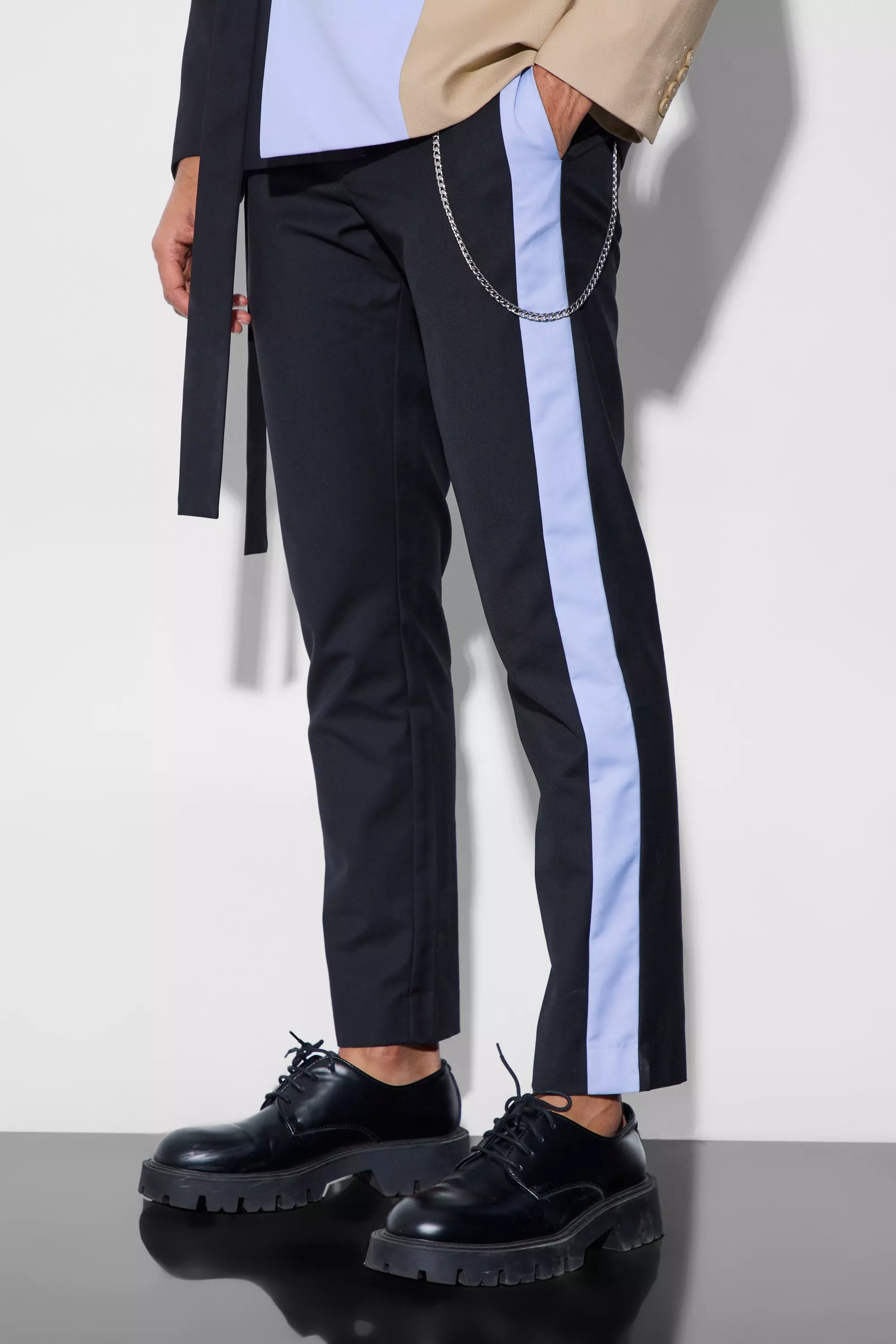 Slim Side Panel Dress Pants sky